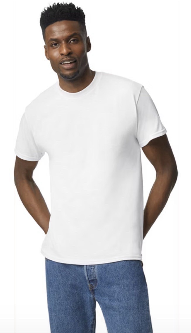 Adult G800 50/50 T-shirt – White Size M (Unisex)
