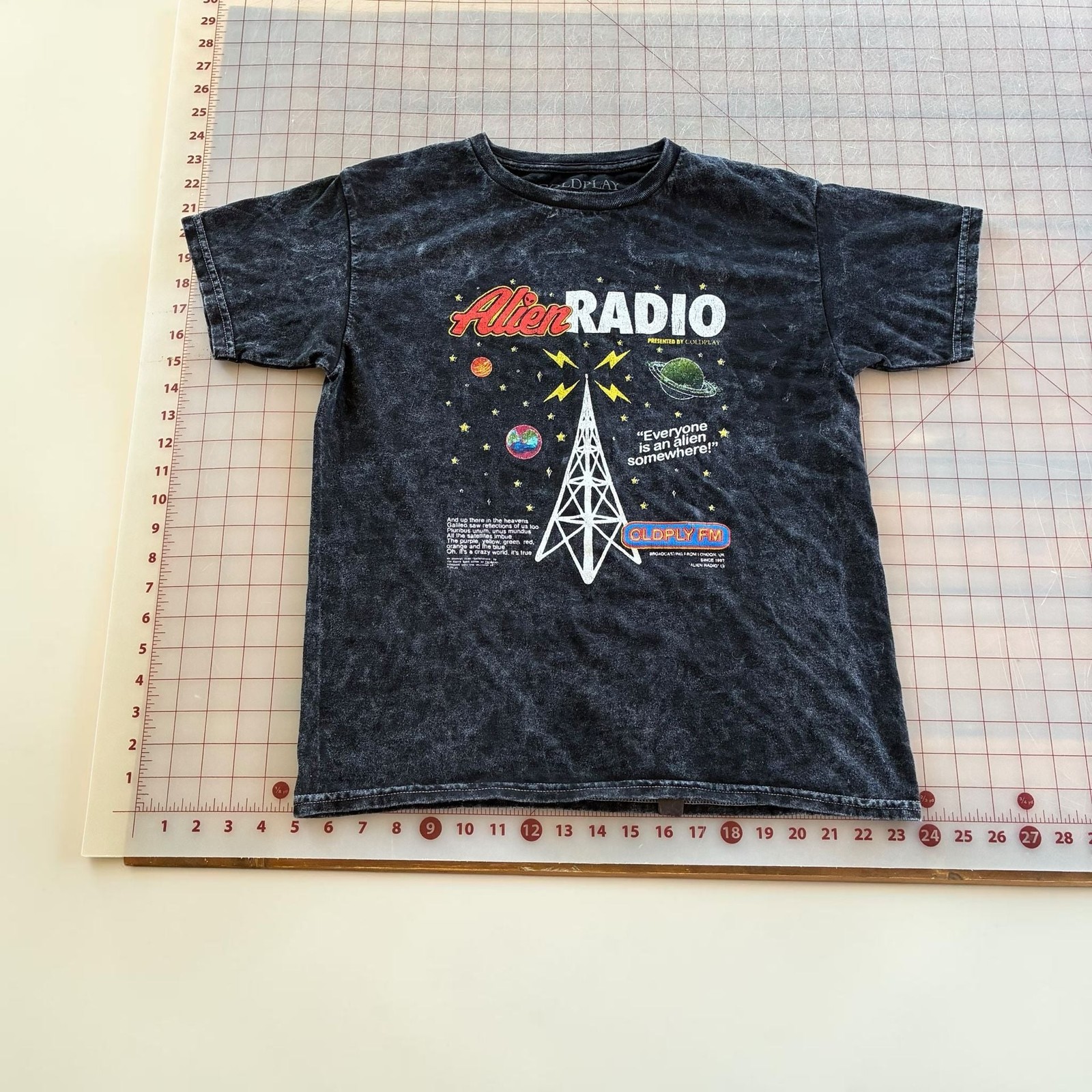 Coldplay Music of the Spheres World Tour Alien Radio Acid Wash T-Shirt gallery