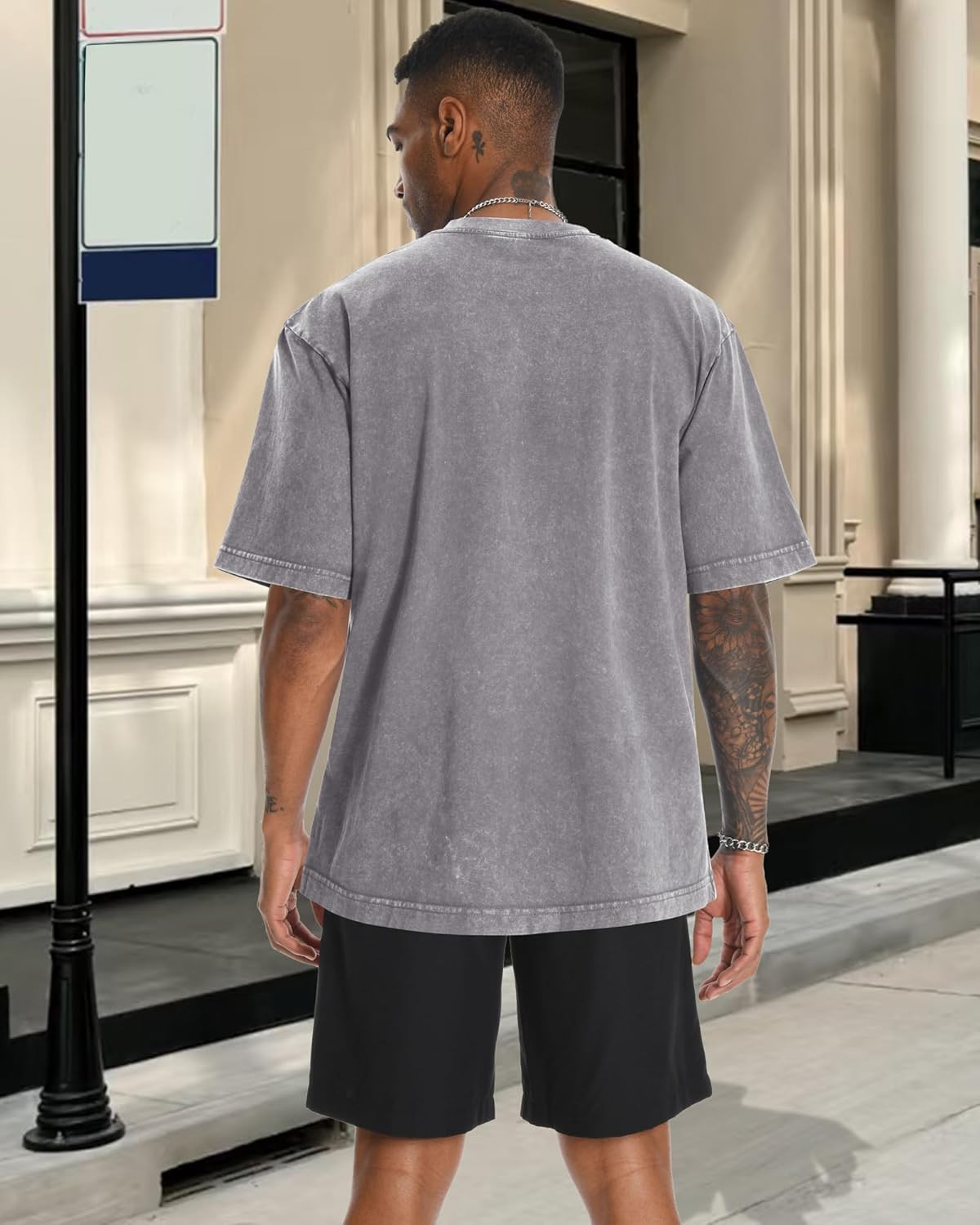 Oversized Tshirt for Men Short Sleeve Vintage Washed Cotton Basic Loose Tee 2026 gallery