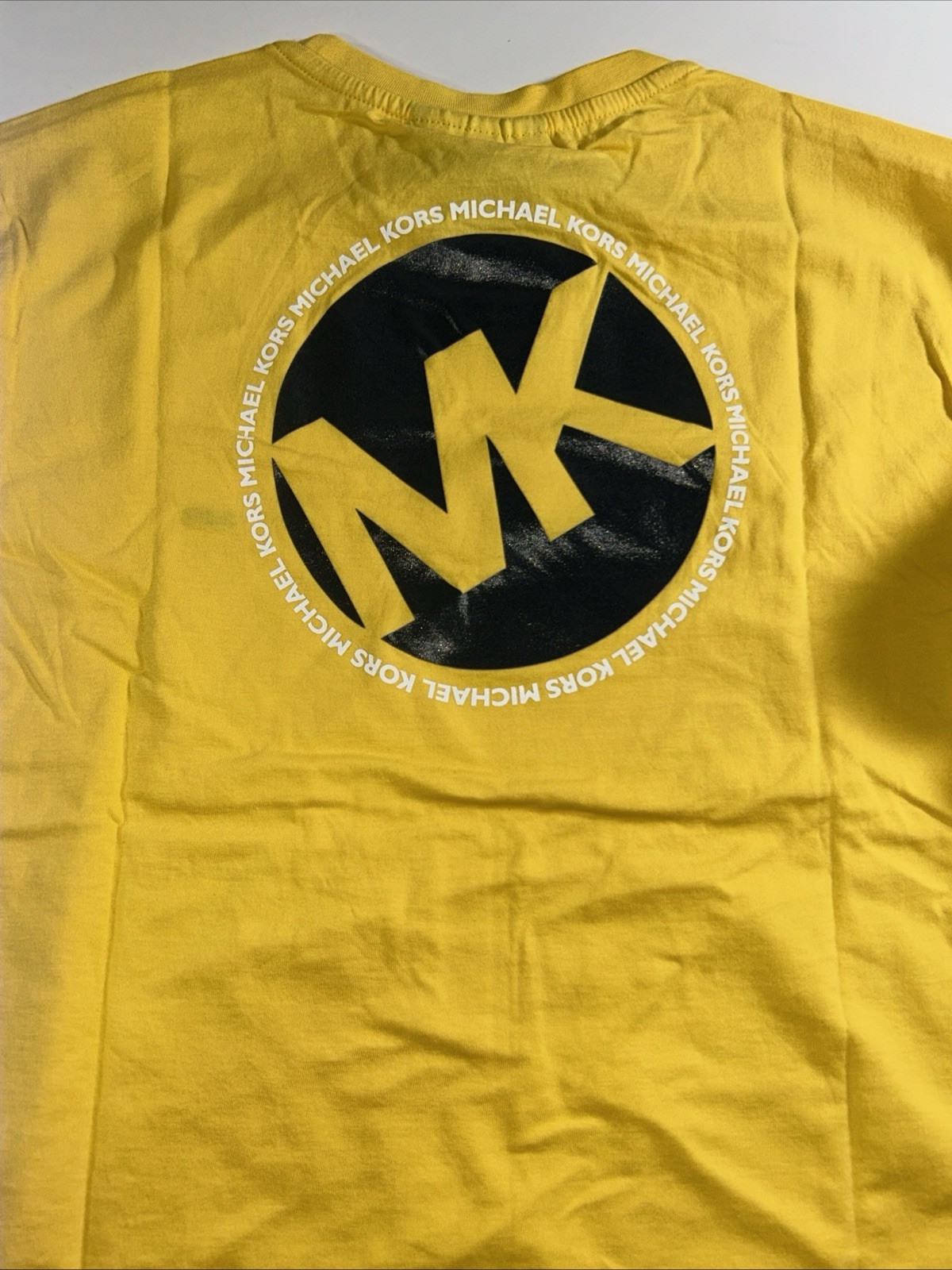 Michael Kors Meringue Yellow Black Logo Shirt - Size XL - NEW! gallery