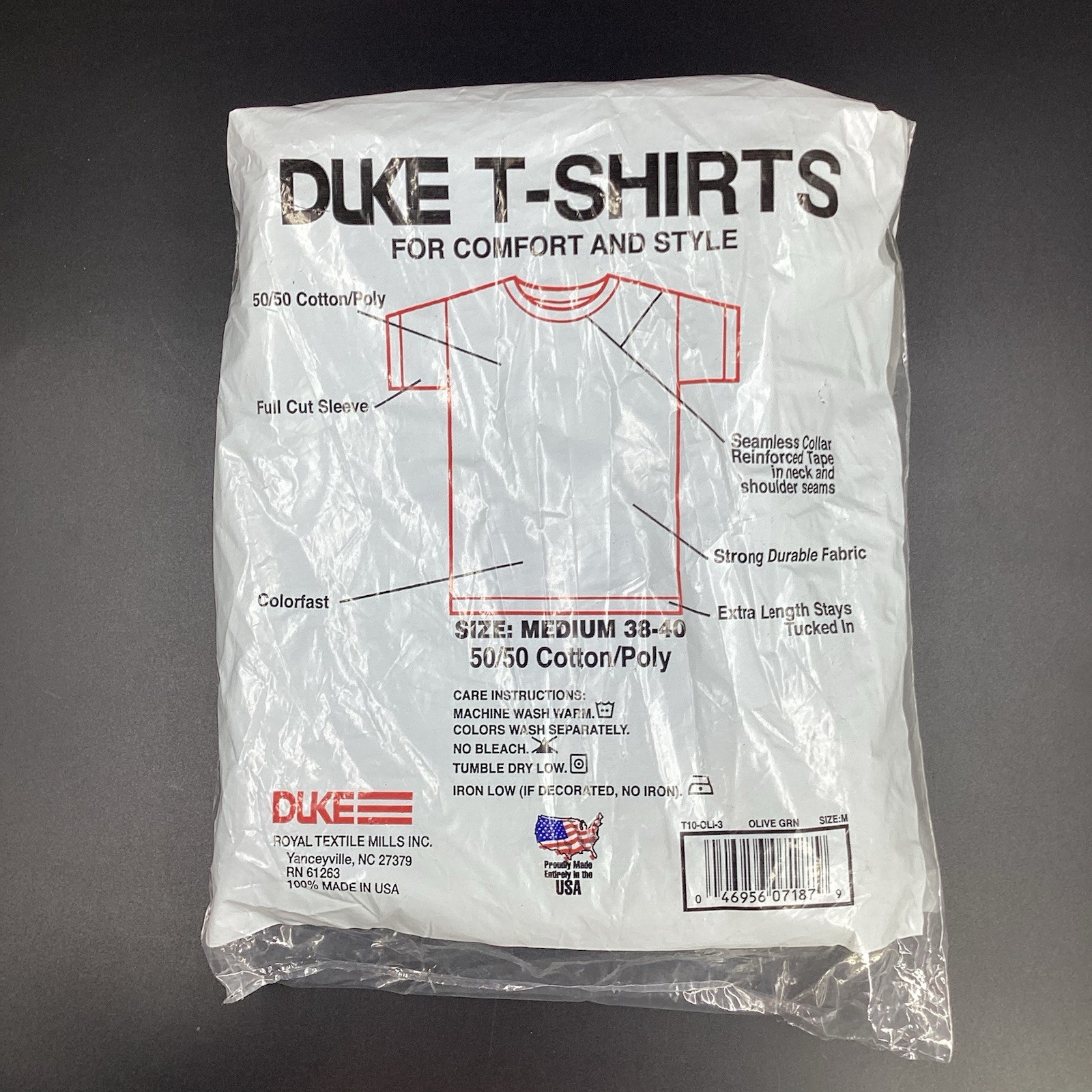Duke Tactical T-Shirts 50/50 Cotton Poly - Olive 3 Pack Size Medium NEW! gallery