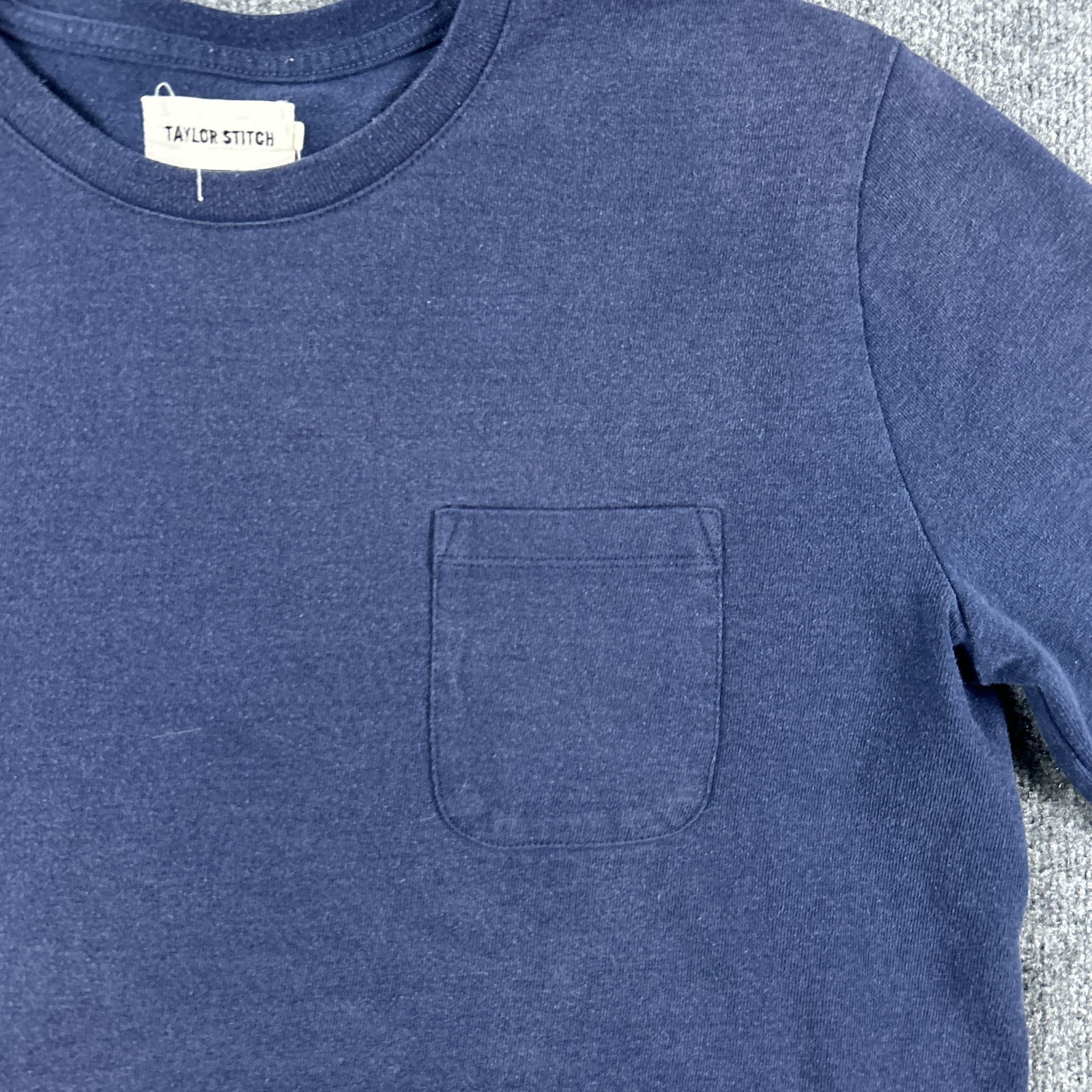 Taylor Stitch Shirt Mens 44 Blue Pocket Tee Recycled Cotton Blend Crewneck gallery