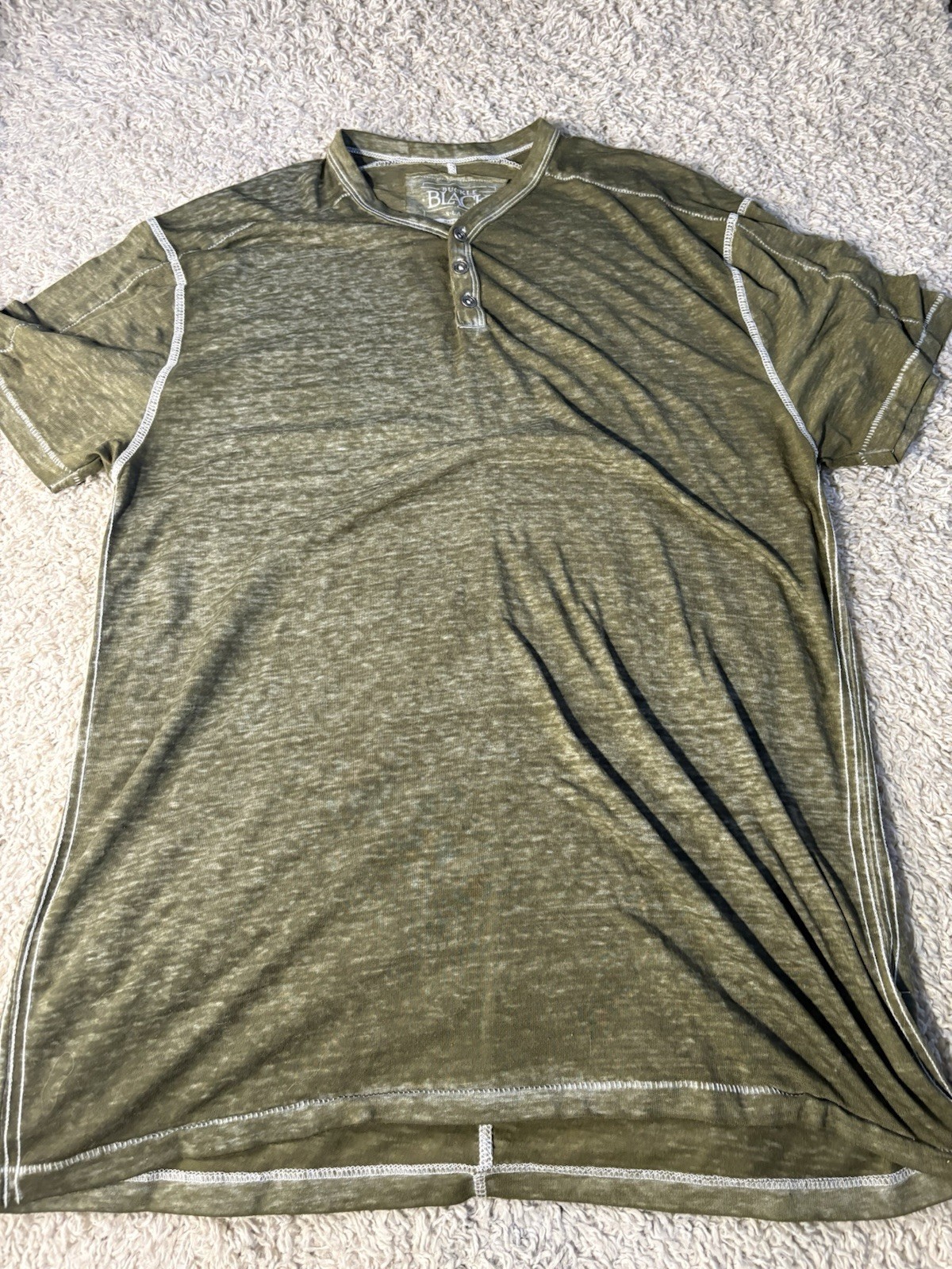 Buckle Black Shirt Adult Extra Large 1XL Green Short Sleeve Casual Mens A234**** gallery