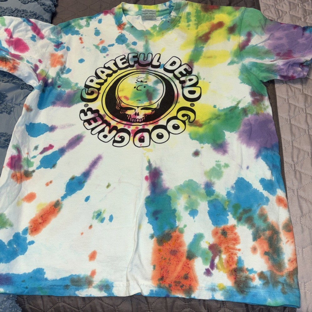 Grateful Dead /Good Grief Charlie Brown Comfort Colors Shirt Large Tie Dyed