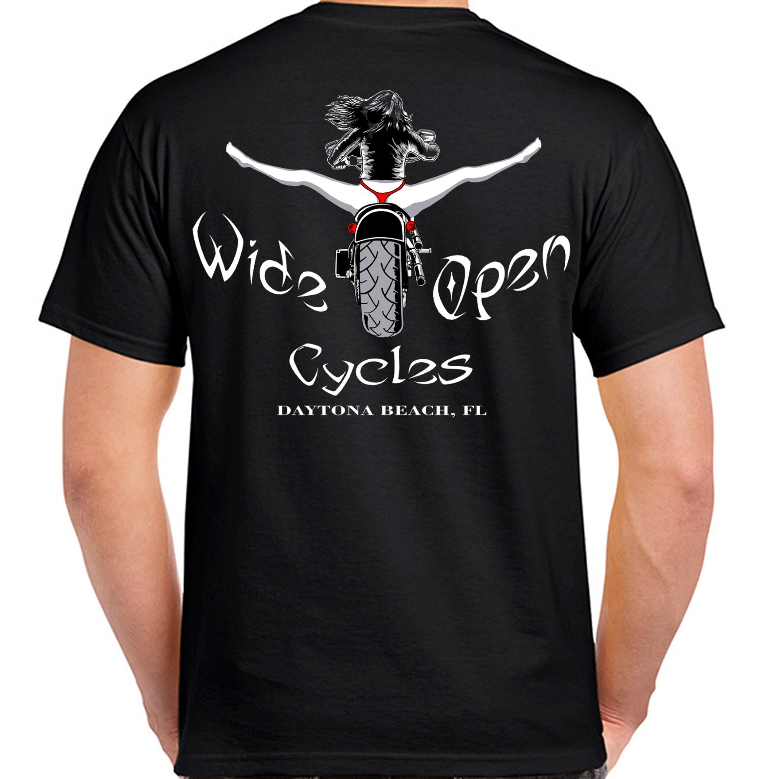 Original Wide Open Cycles Spread Eagle Funny Offensive Biker Stripper T Shirt gallery