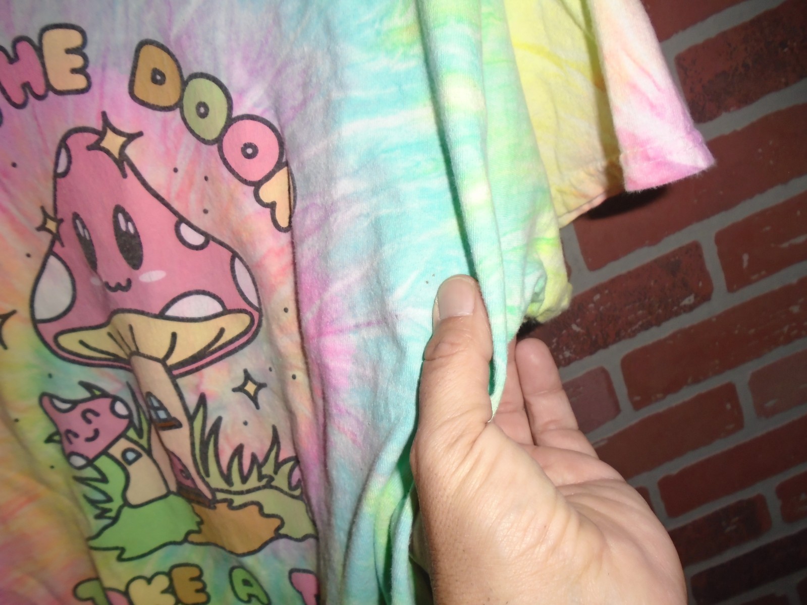 SPENCER'S "OPEN THE DOOR TAKE A TRIP MUSHROOM " TYE DYE TSHIRT ADULT LARGE gallery