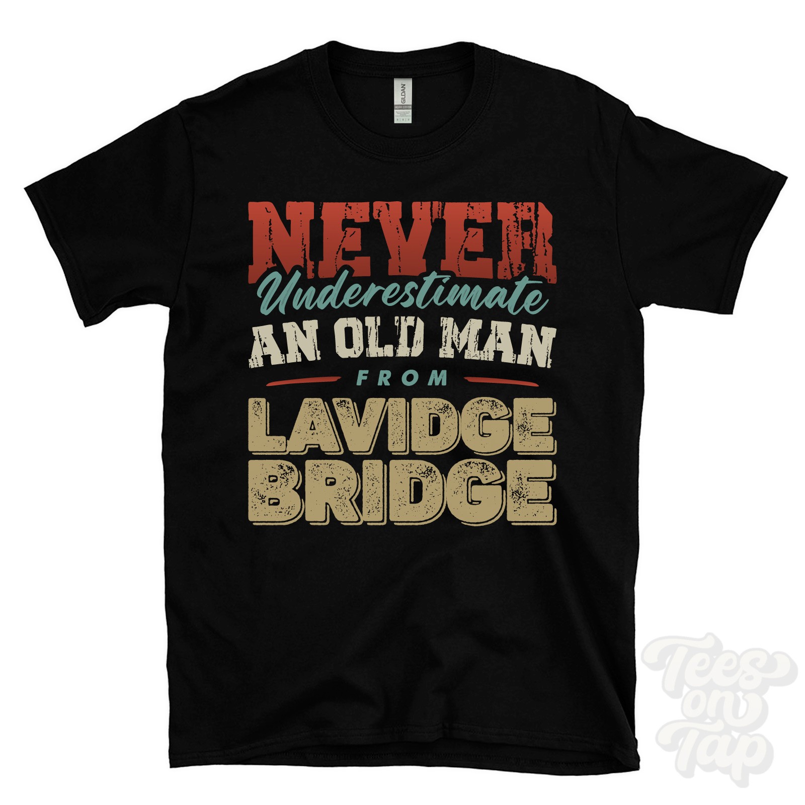 NEVER UNDERESTIMATE AN OLD MAN FROM LAVIDGE BRIDGE T-SHIRT funny xmas gift gallery