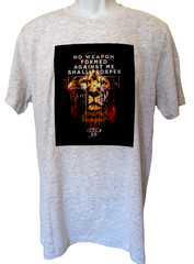 No Weapon Formed Against Me Shall Prosper T-Shirt Heather Gray Size Large