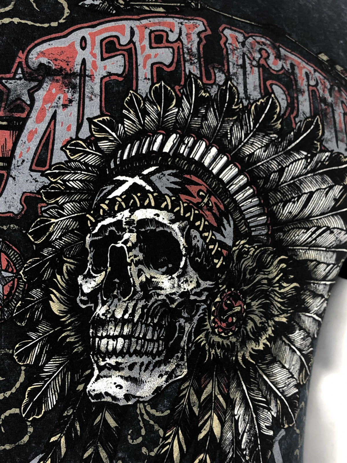 AFFLICTION Men's T-shirt AC IROQUOIS BLACK LAVA Biker Skull Tattoo MMA S-4XL gallery