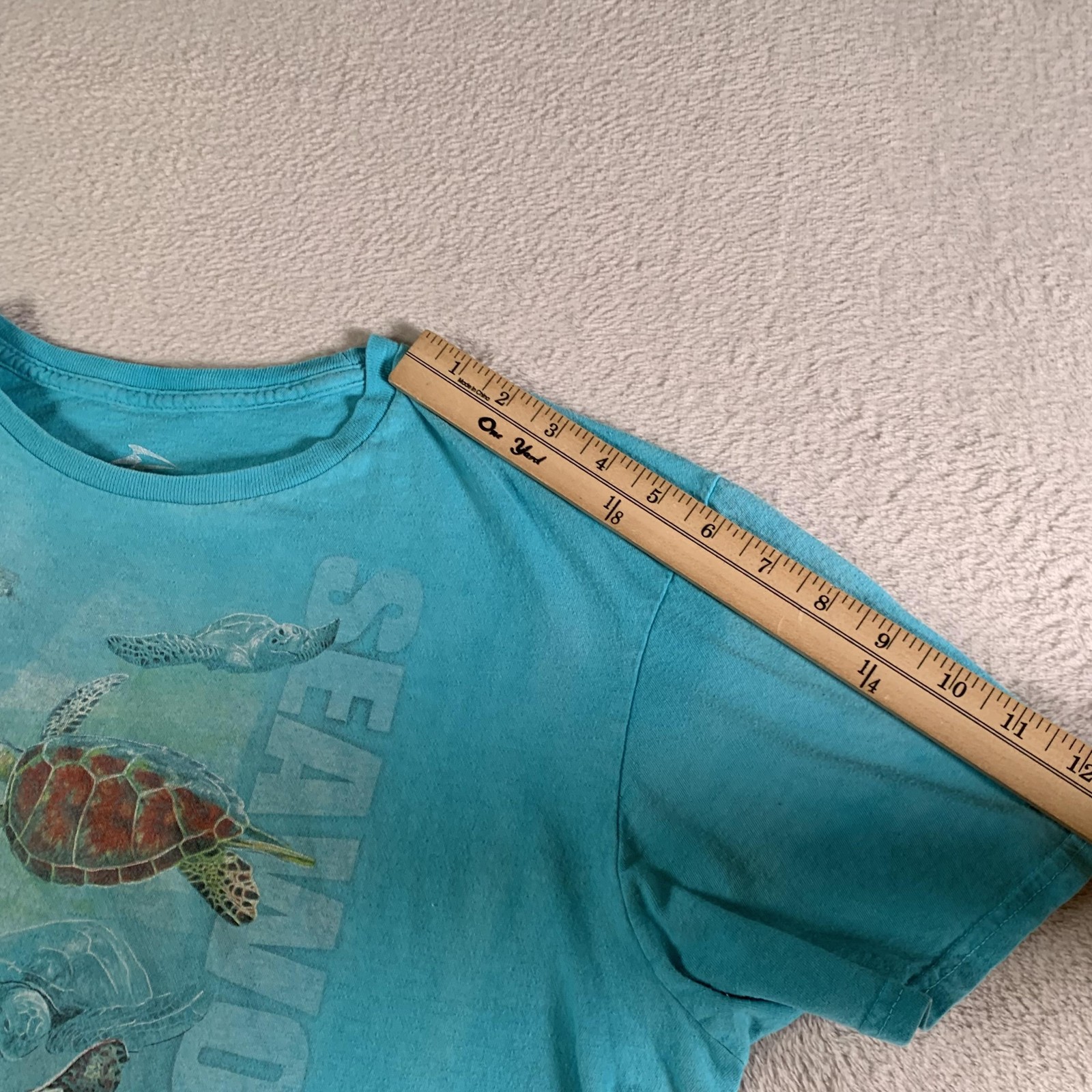 SeaWorld Sea Turtles Shirt Mens Large Blue Dip Dye Graphic Ocean Tee Sea Life gallery