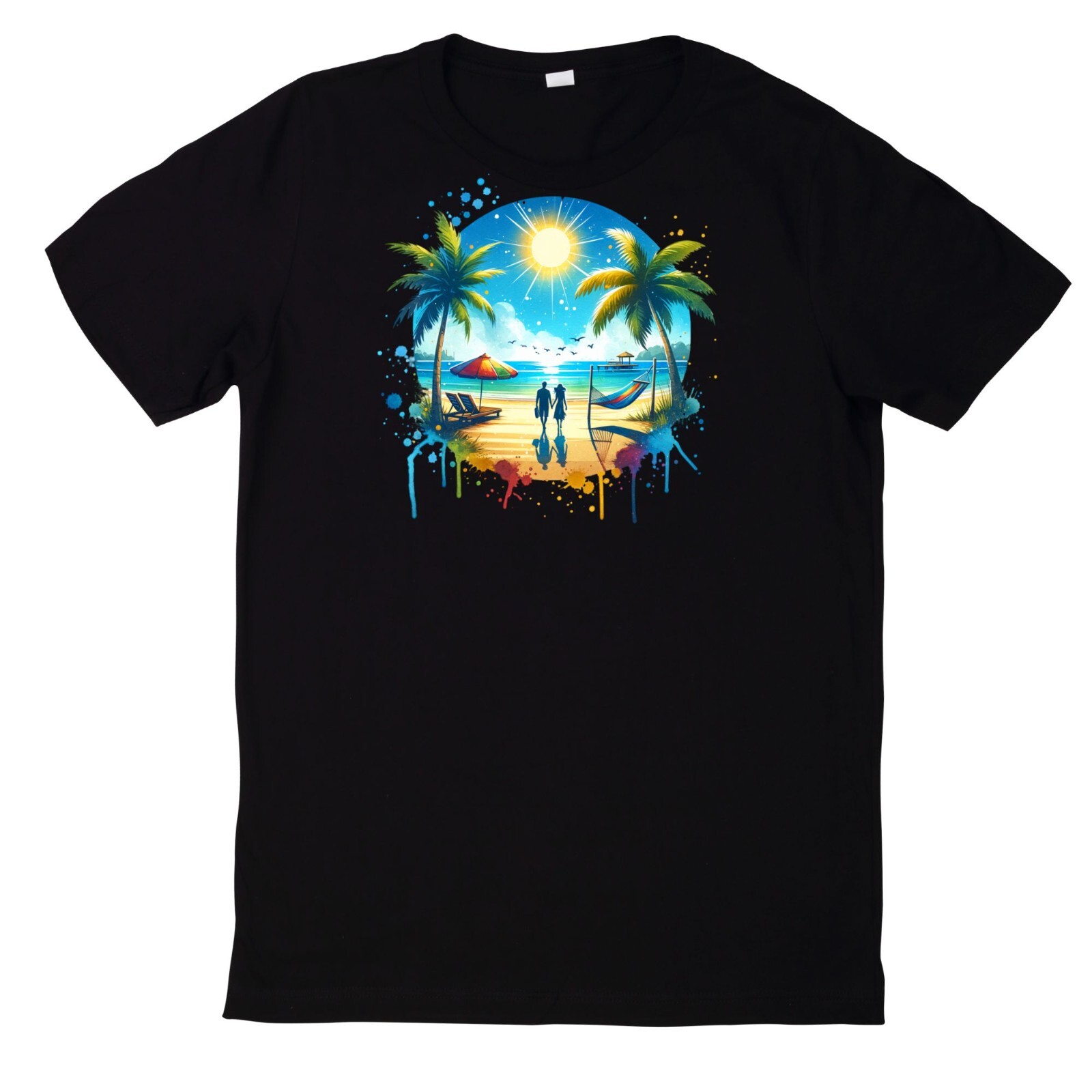 Summer Beach Print Cotton T Shirt