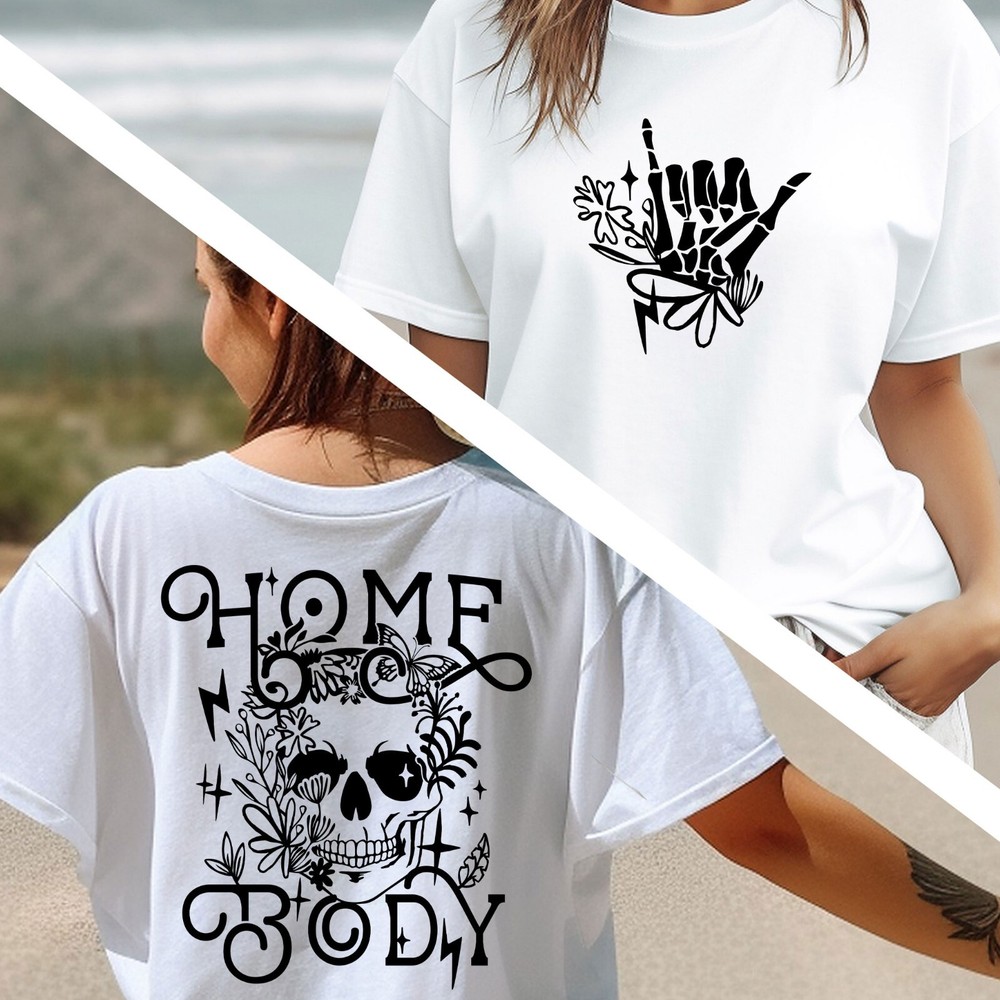 Homebody Shirt, Skeleton Tee, Skull Floral T-Shirt, Gift Shirt, Gift for her