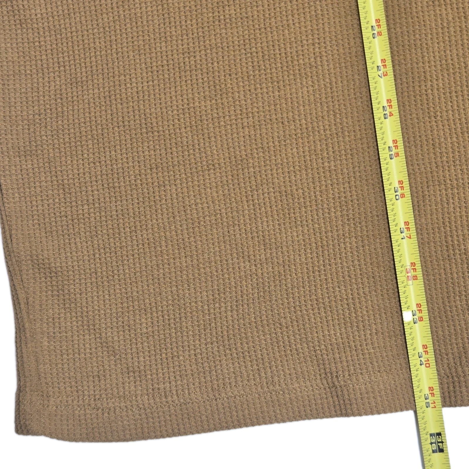 St. John's Bay Men's 3XLT Waffle Knit Henley Shirt Long Sleeve Mustard Gold NWT gallery