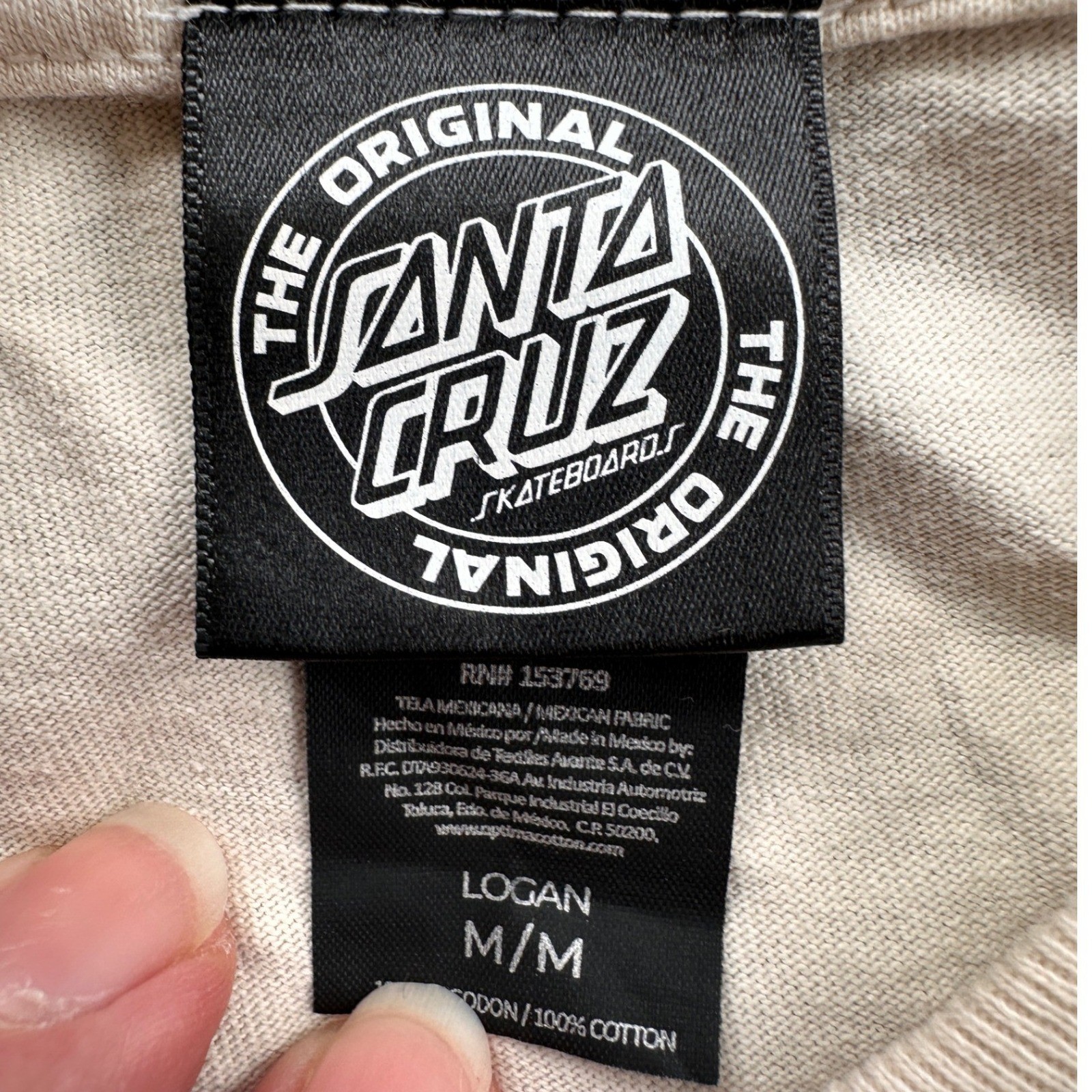 Santa Cruz Wave Logo Graphic T-Shirt Mens Medium Off-White Excellent Skate Tee gallery