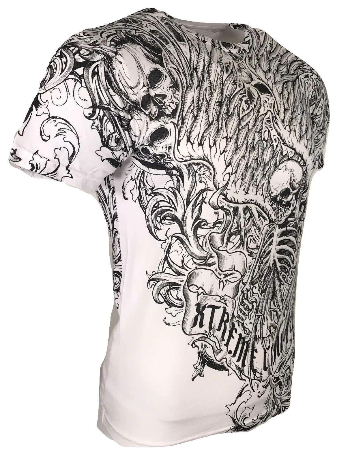 Xtreme Couture by Affliction Men's T-Shirt ACCUSER Skull Biker gallery