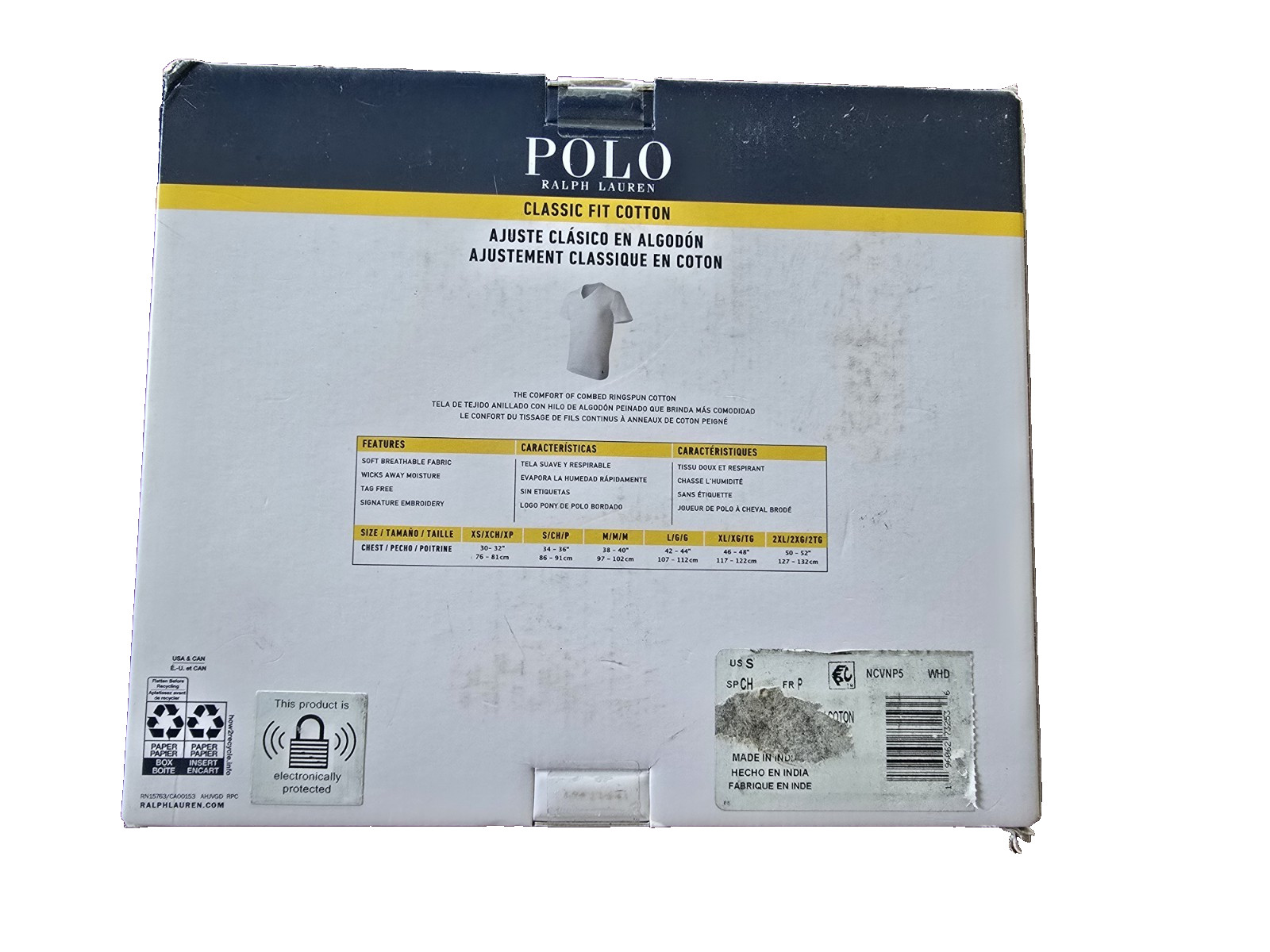 Polo Ralph Lauren Classic Fit Cotton V-Neck Tees 5 Pack White Small NCVNP5 gallery