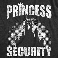 Mens Funny T Shirts Princess Security Sarcastic Graphic Novelty Tee For Men