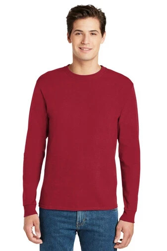 Hanes XL 5586 Unisex Long Sleeve T Shirt Stylish Authentic Deep Red 100% Cotton gallery