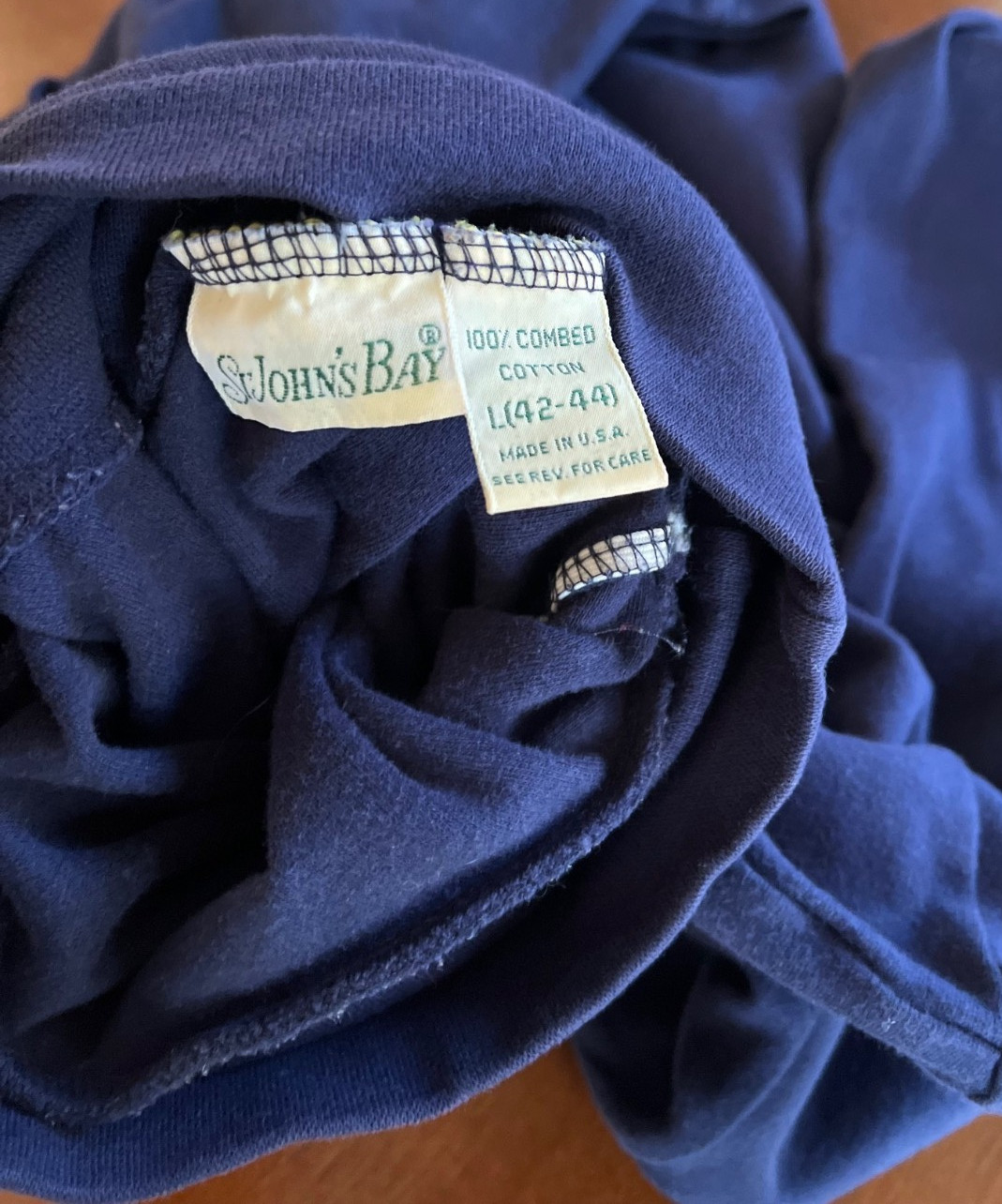 St. John’s Bay Men’s L Turtleneck • 100% Combed Cotton • Blue Long Sleeve Shirt gallery