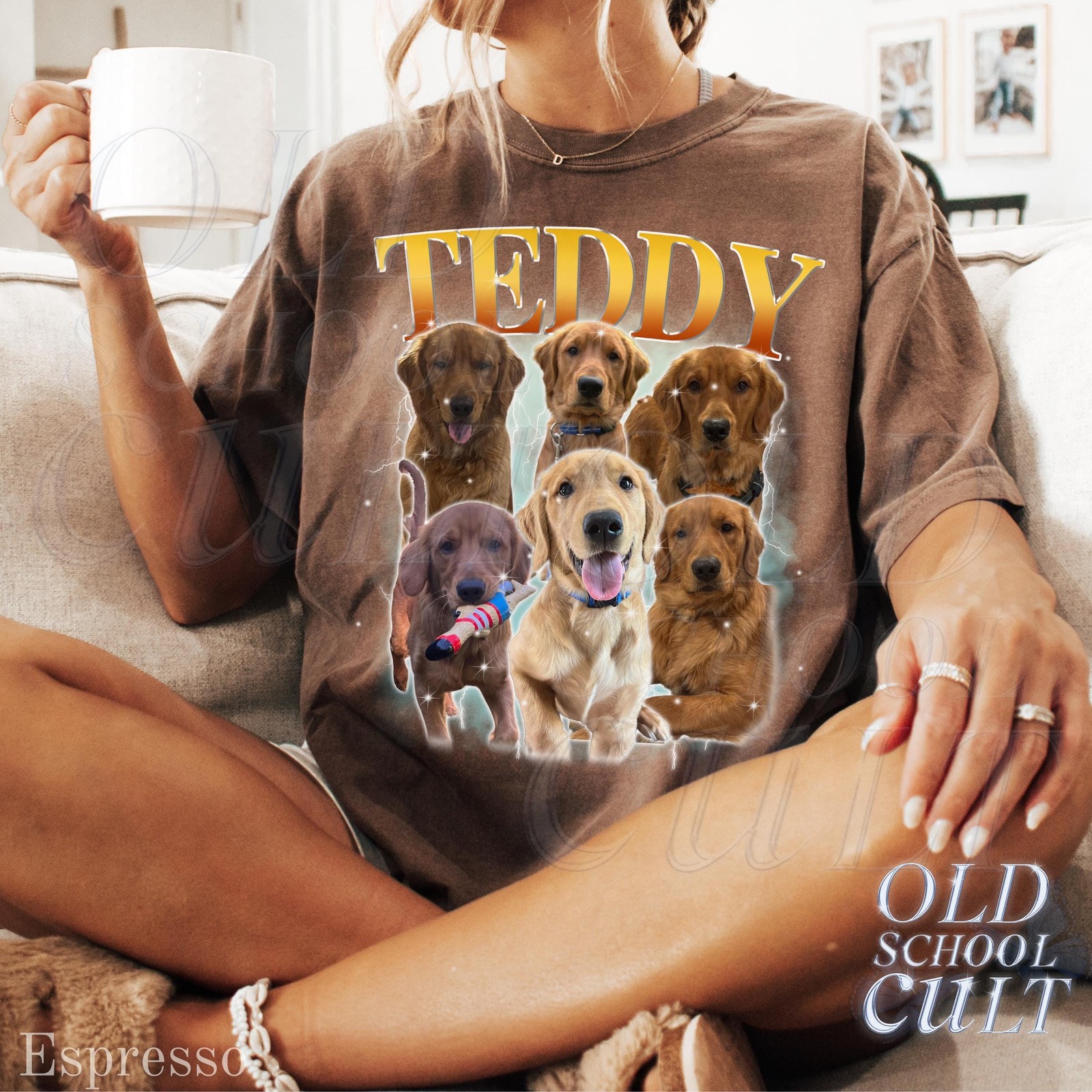 Custom Pet Vintage Bootleg T-Shirt Personalized Dog Cat Photo Name Tee gallery