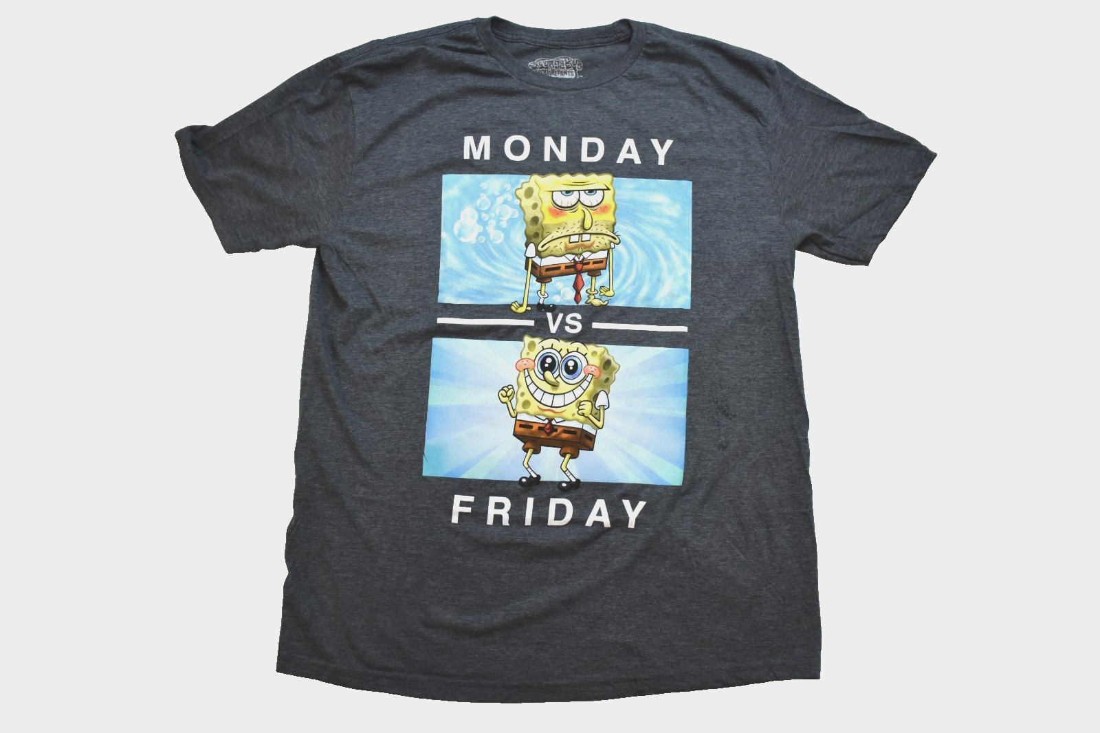 SpongeBob SquarePants Monday vs Friday Mens Funny Meme Shirt New Large gallery