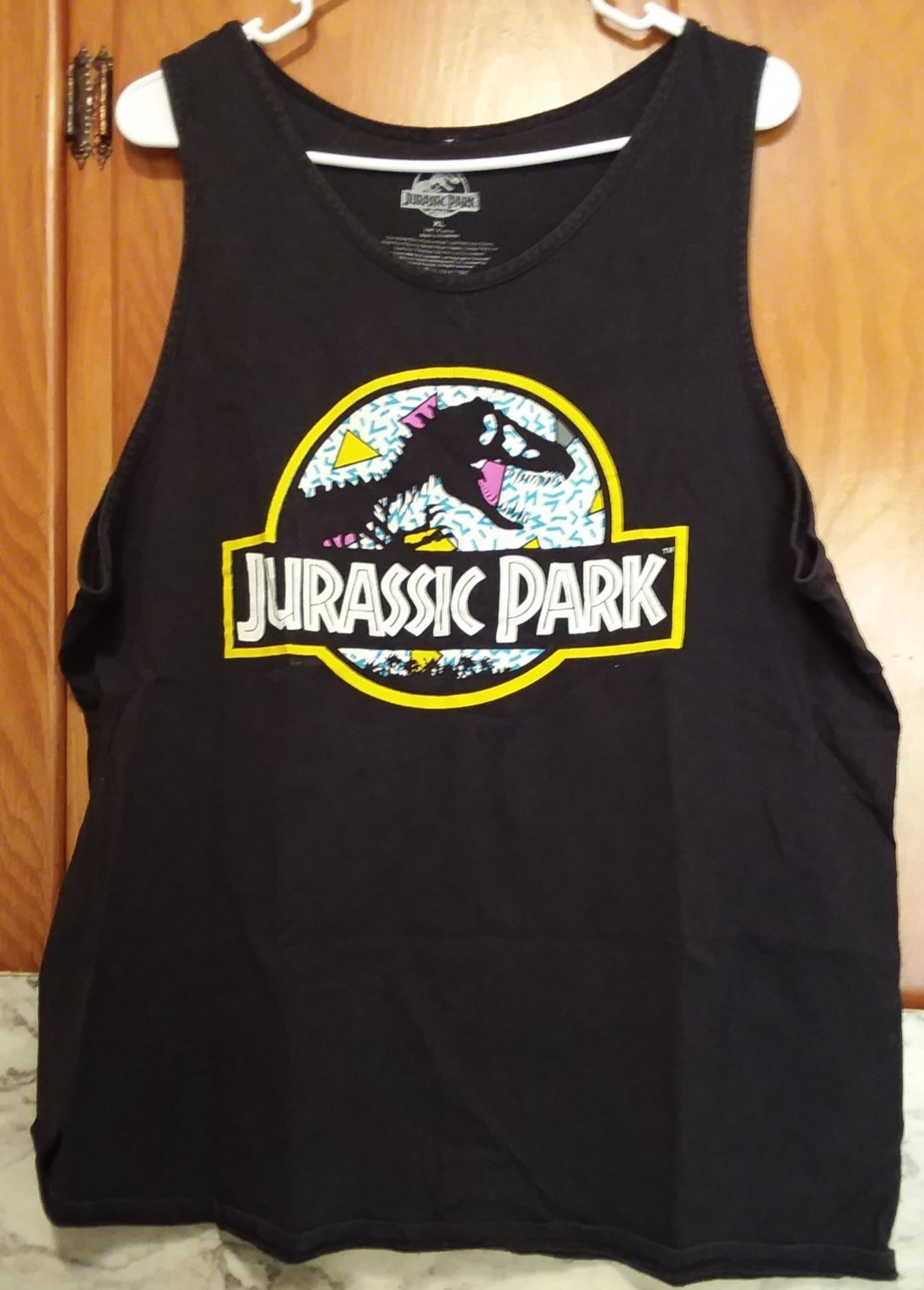 JURASSIC PARK Dinosaur Logo Black Men’s Strap Sleeveless T Shirt Tank Top – XL