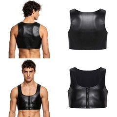 Men Trainer Workout Tops T-shirt Cropped Running Vest Tee Top Slimming Shapewear
