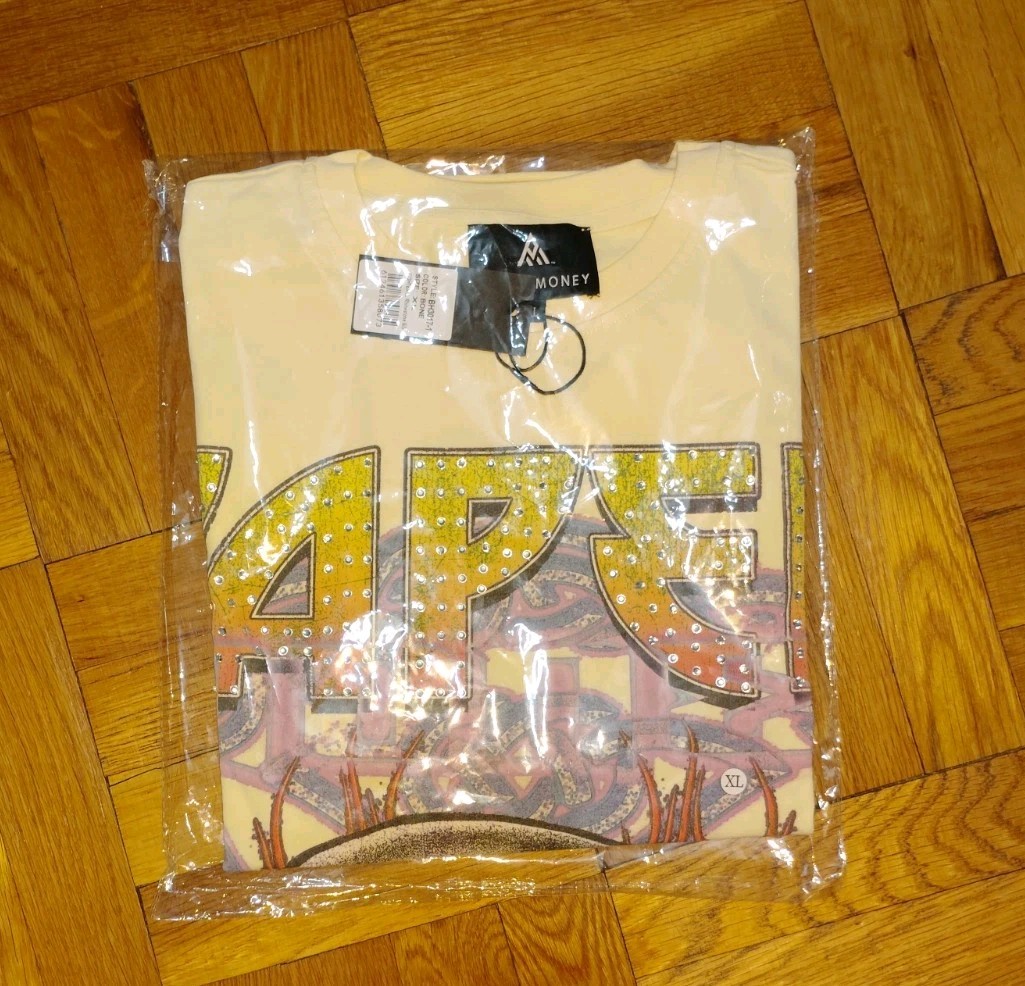 Paper Money Eight ball Rinestone Front And Back T-Shirt XL Brand New gallery