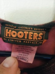 Hooters Cropped Tank Top Pasadena Black Pink Bleach Tie Dye Owl Womens XX-Small
