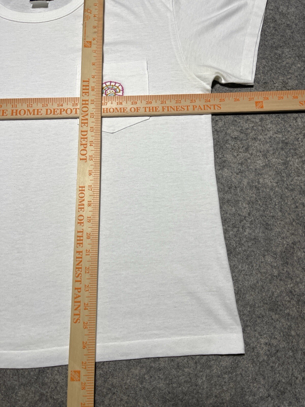 American Gear VINTAGE Single Stitch White embroidered Carnation Pocket Shirt XL gallery