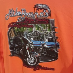 Harley Davidson Long Sleeve T-Shirt Orange 3XL Bayou Country Houma Louisiana