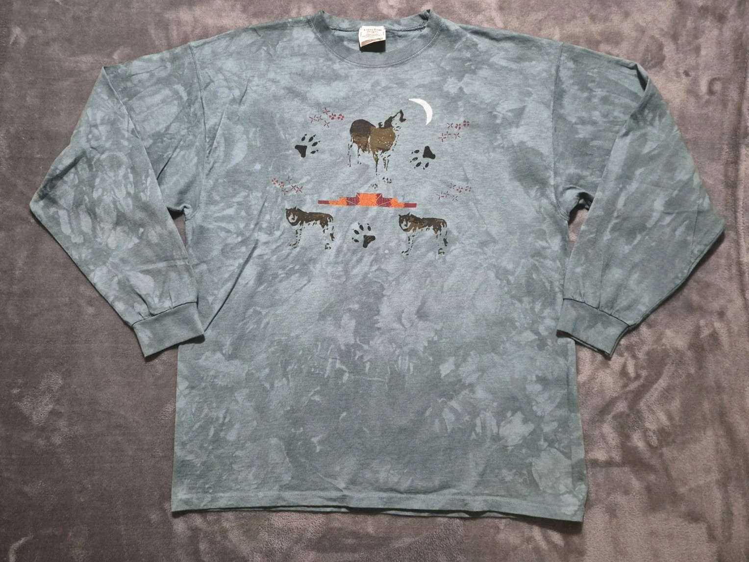 VTG. Single Stitch Andrea Bragg L Designs Shirt Tribal Graphic Tie-DyeBlue L/S gallery