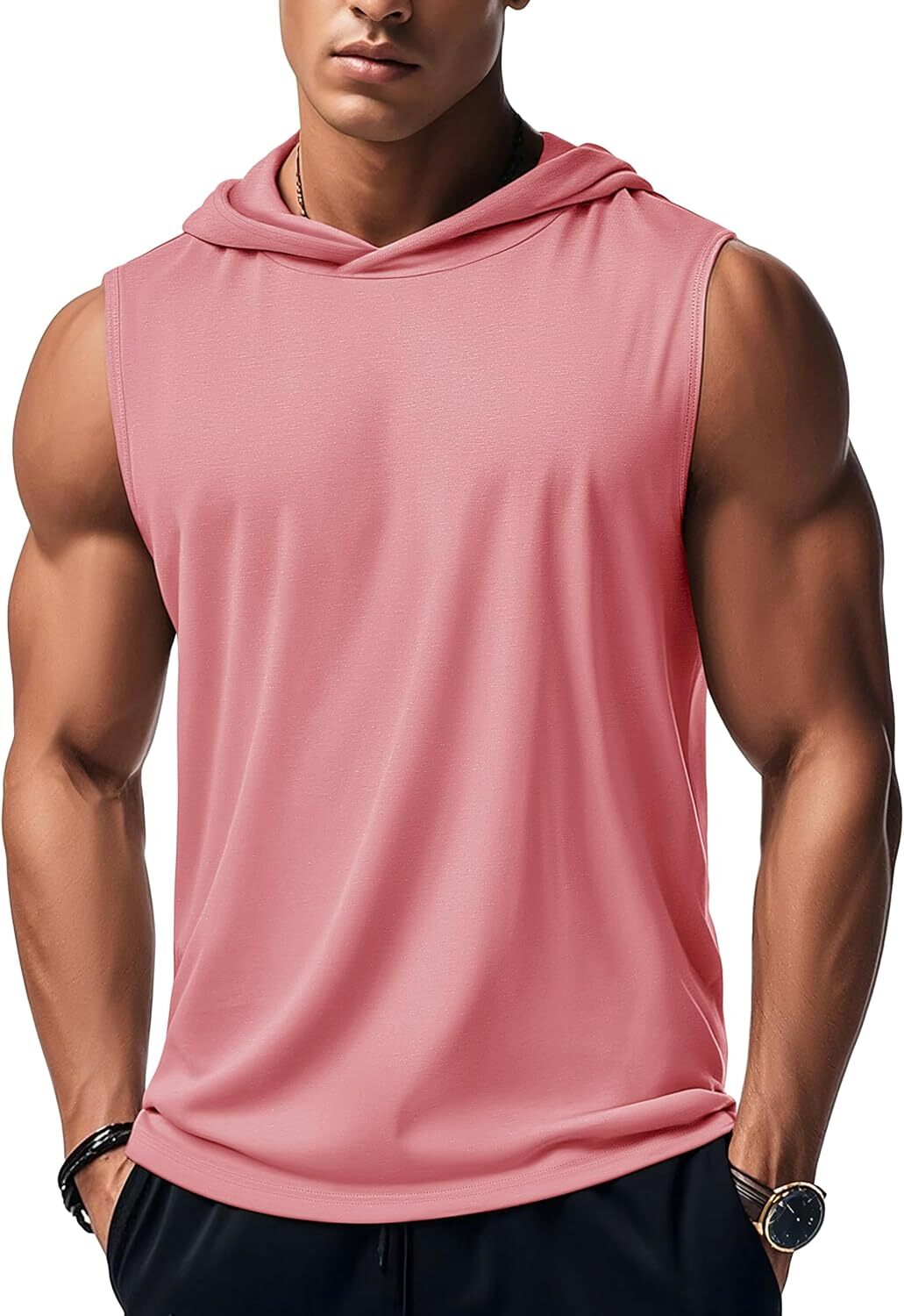 Mens Cotton Sleeveless Tank Top Summer Muscle Tee Breathable Casual Hoodie Shirt gallery