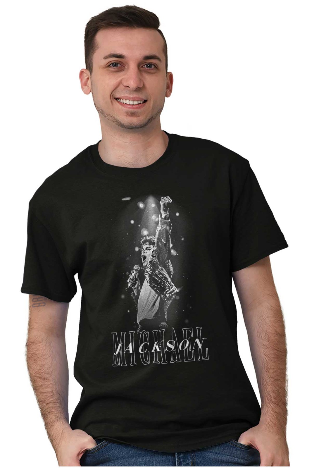 Michael Jackson King of Pop MJ Spotlight Womens or Mens Crewneck T Shirt Tee gallery