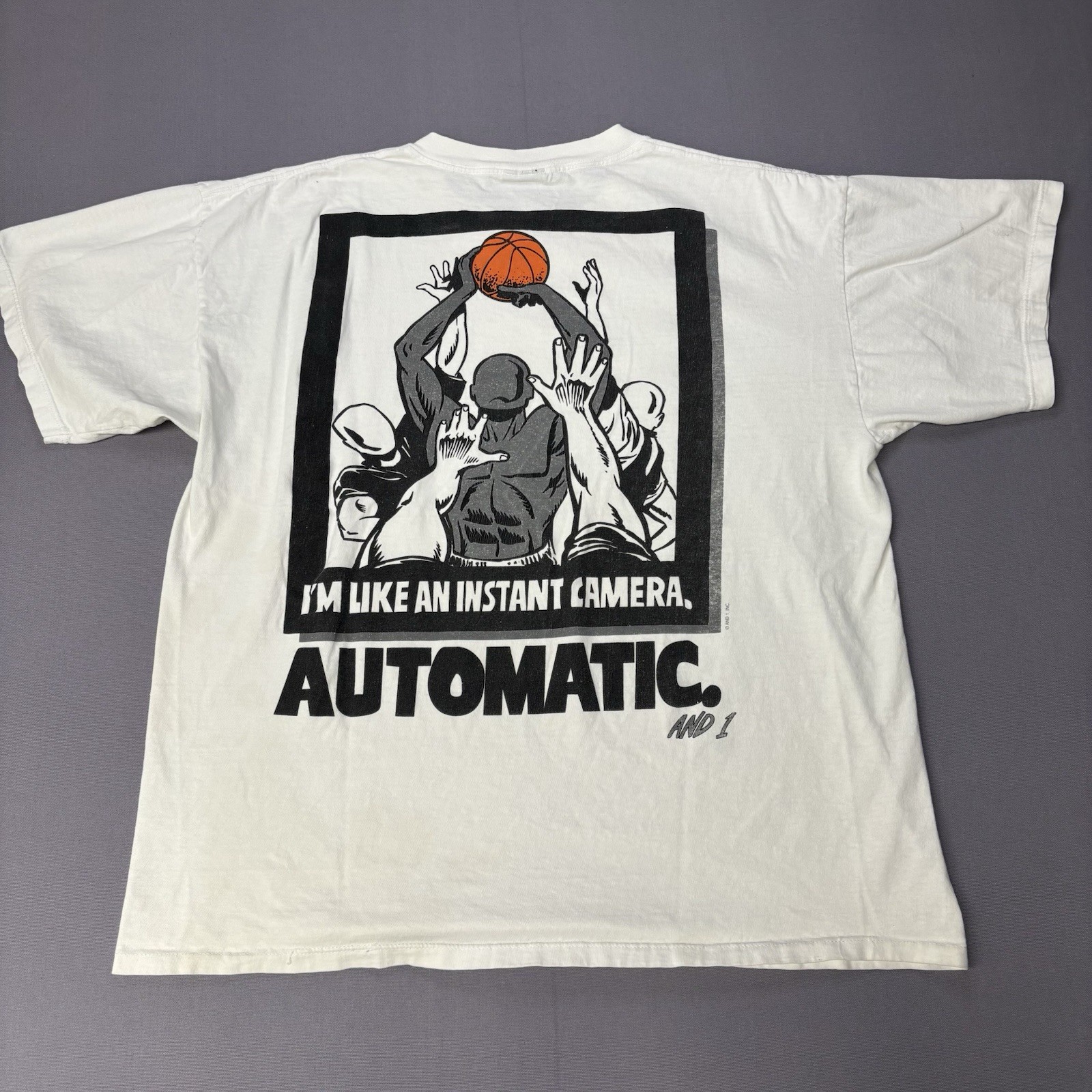 Vintage 90s And One 1 Basketball T Shirt Sz Men’s XXL White RARE A26