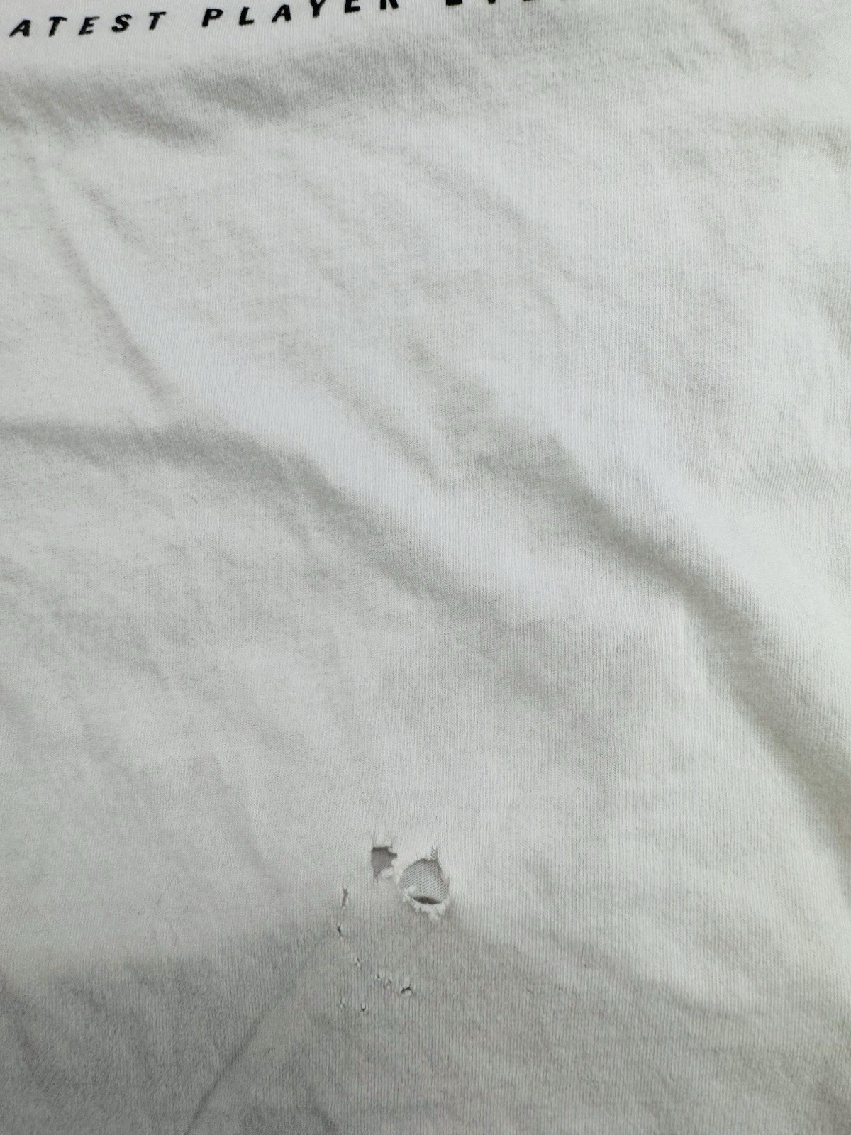 Nike Air Jordan T-Shirt Graphic Print Mens Size Large White Red 3rd Pick Hole gallery
