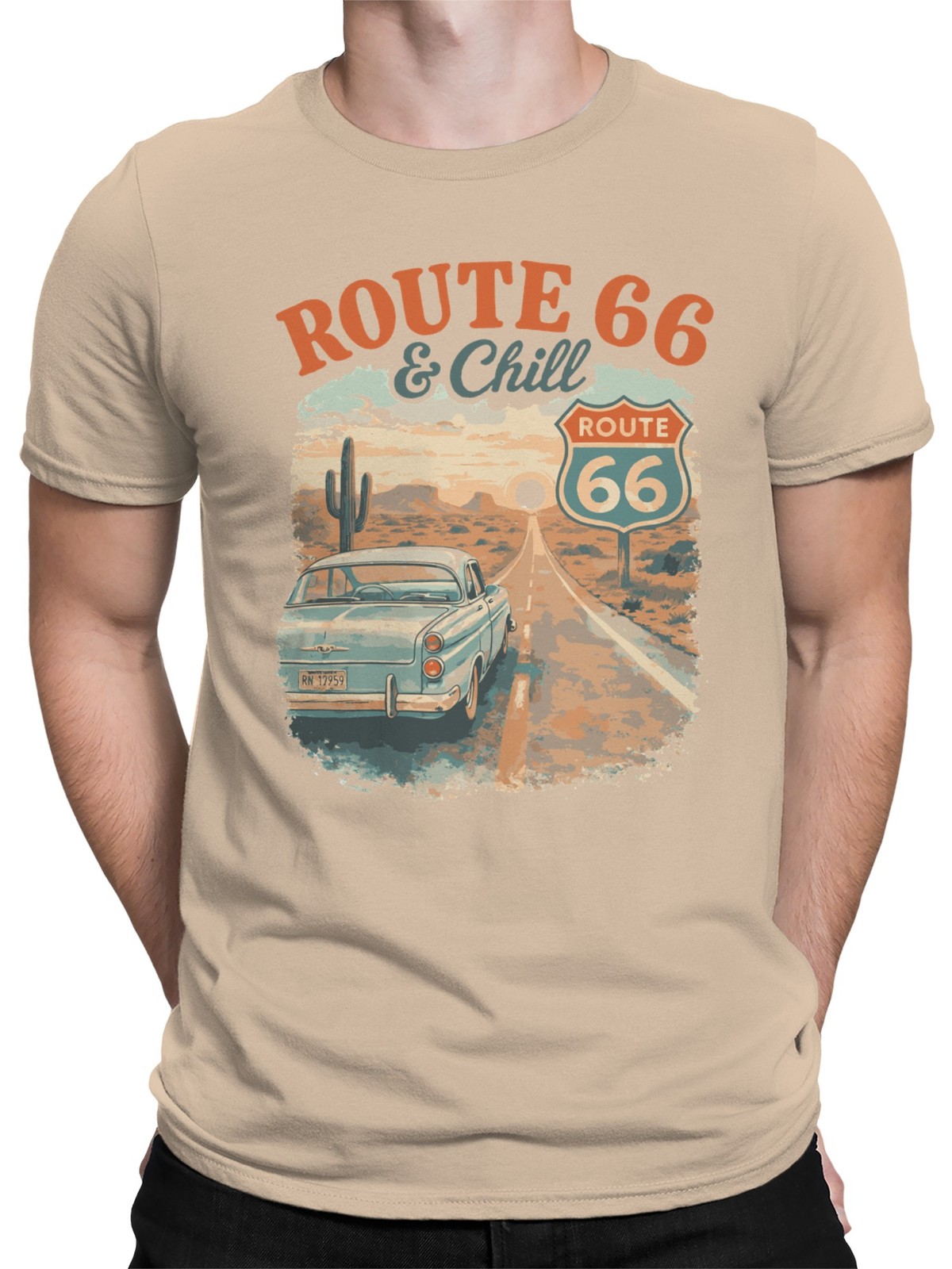 Route 66 & Chill Vintage Vibe Men's T-shirt gallery