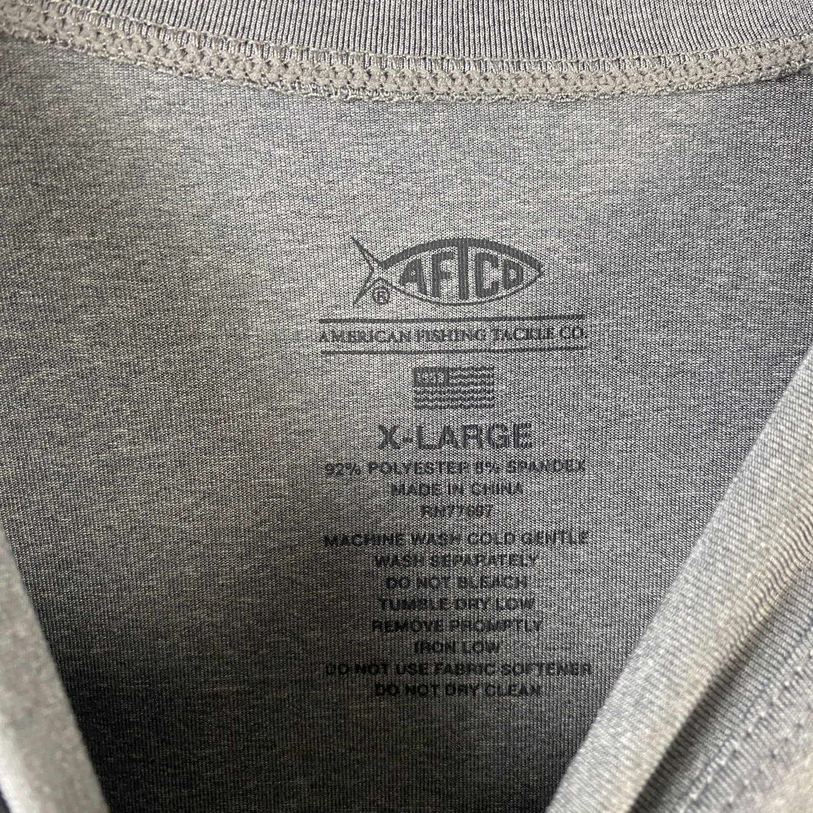 AFTCO T Shirt Mens XL Long Sleeve Tee Fishing Long Sleeve Pullover Gray gallery