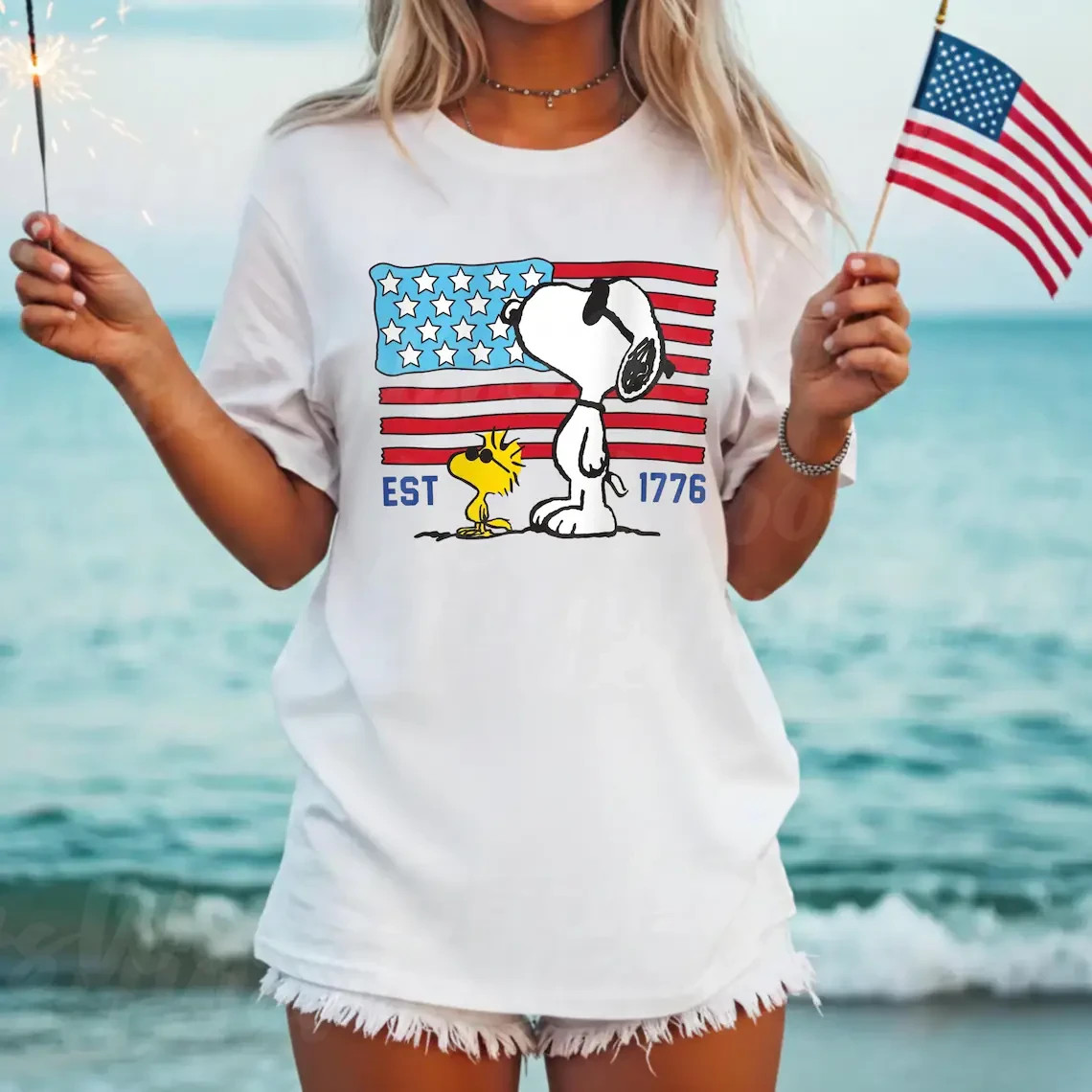Patriotic Snoopy America 250th Anniversary 4th Of July T-Shirt