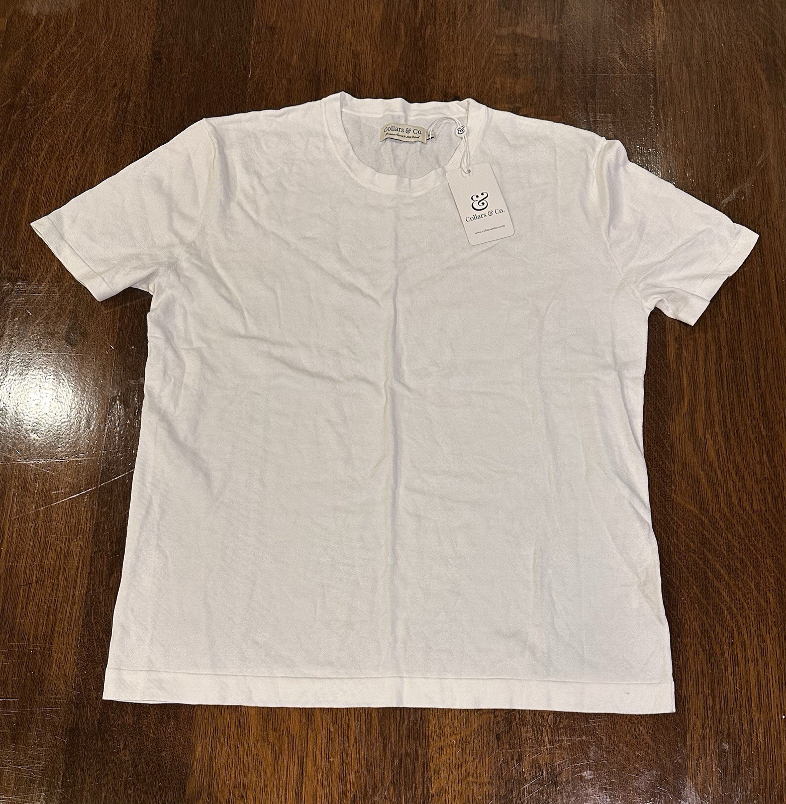 Collars & Co Maranello Mid-Weight Cotton & Silk Tee White Men’s XL New $89
