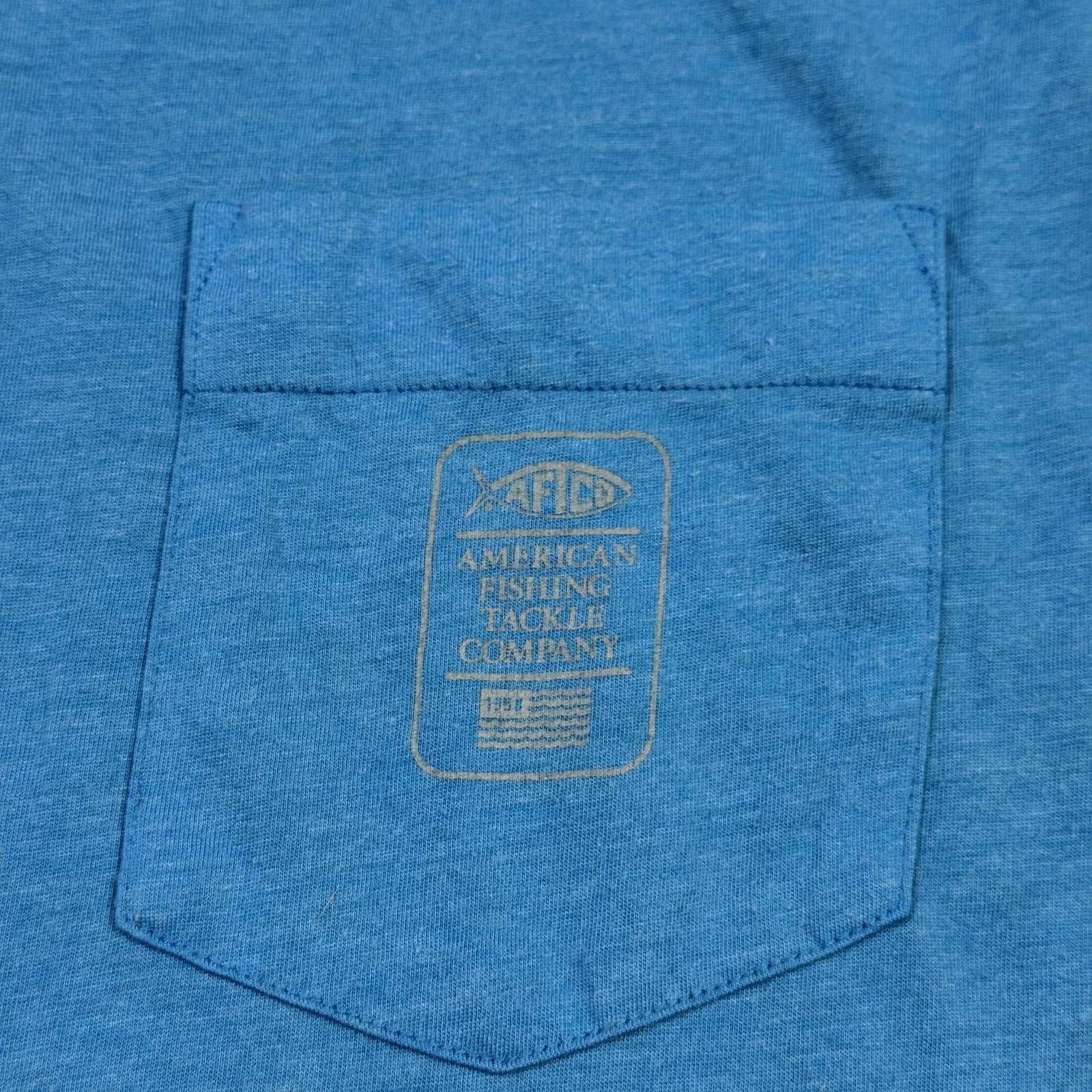 AFTCO Shirt Mens Large Long Sleeve Pocket Graphic American Fishing Tackle Co gallery