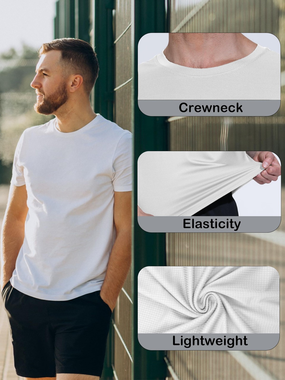 Dry Fit Tshirts Shirts for Men 3 Pack Workout Gym Summer Quick Work Athletic ... gallery