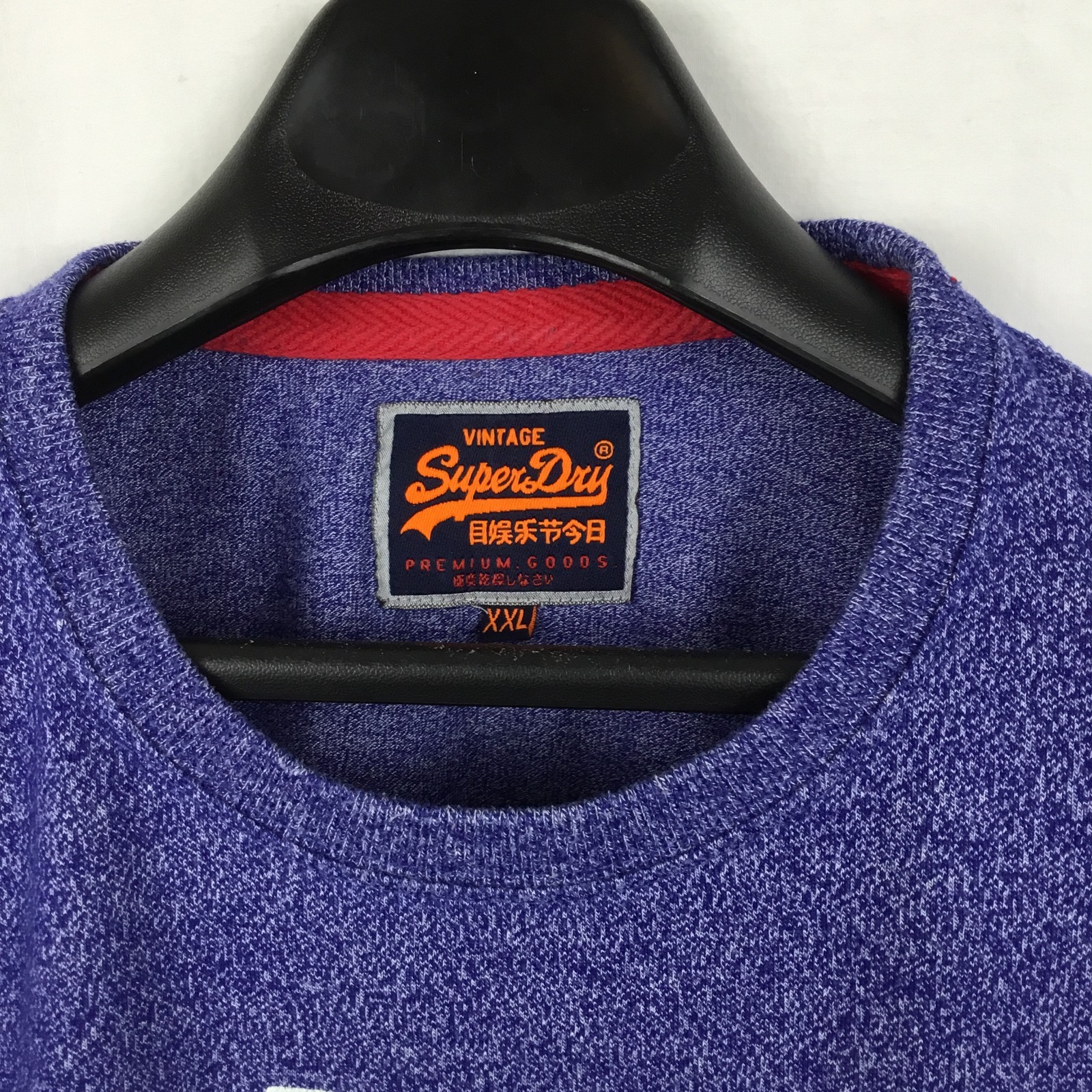 SuperDry Mens Graphic T-Shirt 2XL Blue Flecked Vintage Logo Hipster Preppy Boho gallery