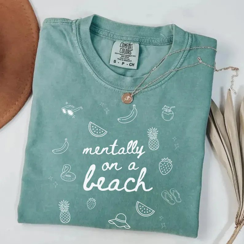 Mentally On Beach Summer Vacation Comfort Tee gallery