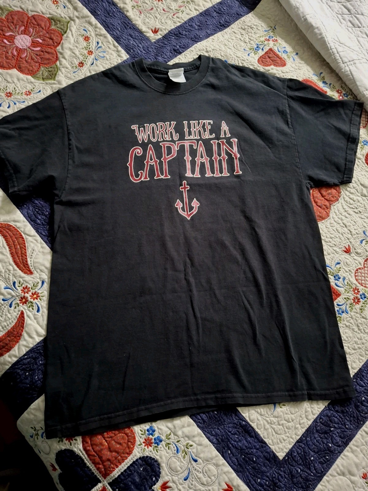 Work Like A Captain • Play Like A Pirate Party Black T-Shirt Size XL gallery
