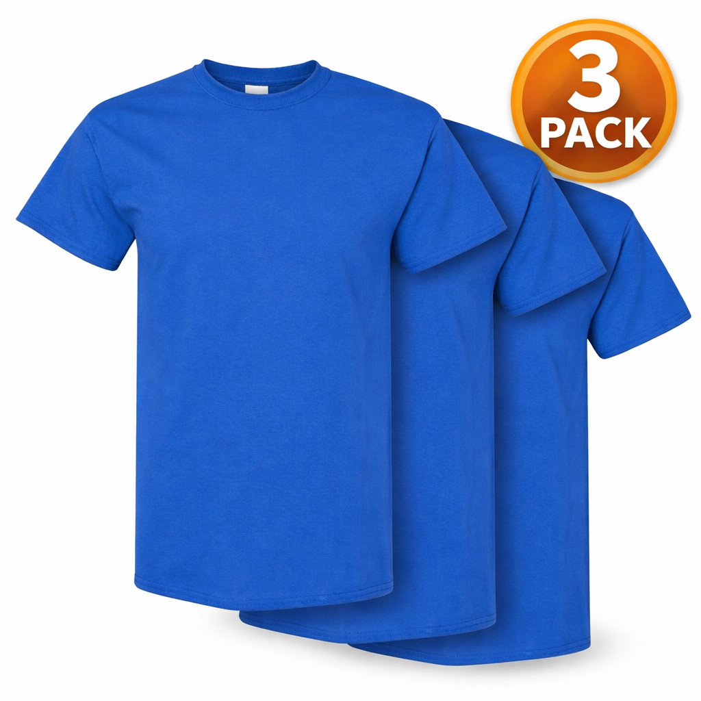 Pack of 3 Gildan G500 Mens Short Sleeve Heavy Cotton Size: Medium Blank T-Shirts gallery
