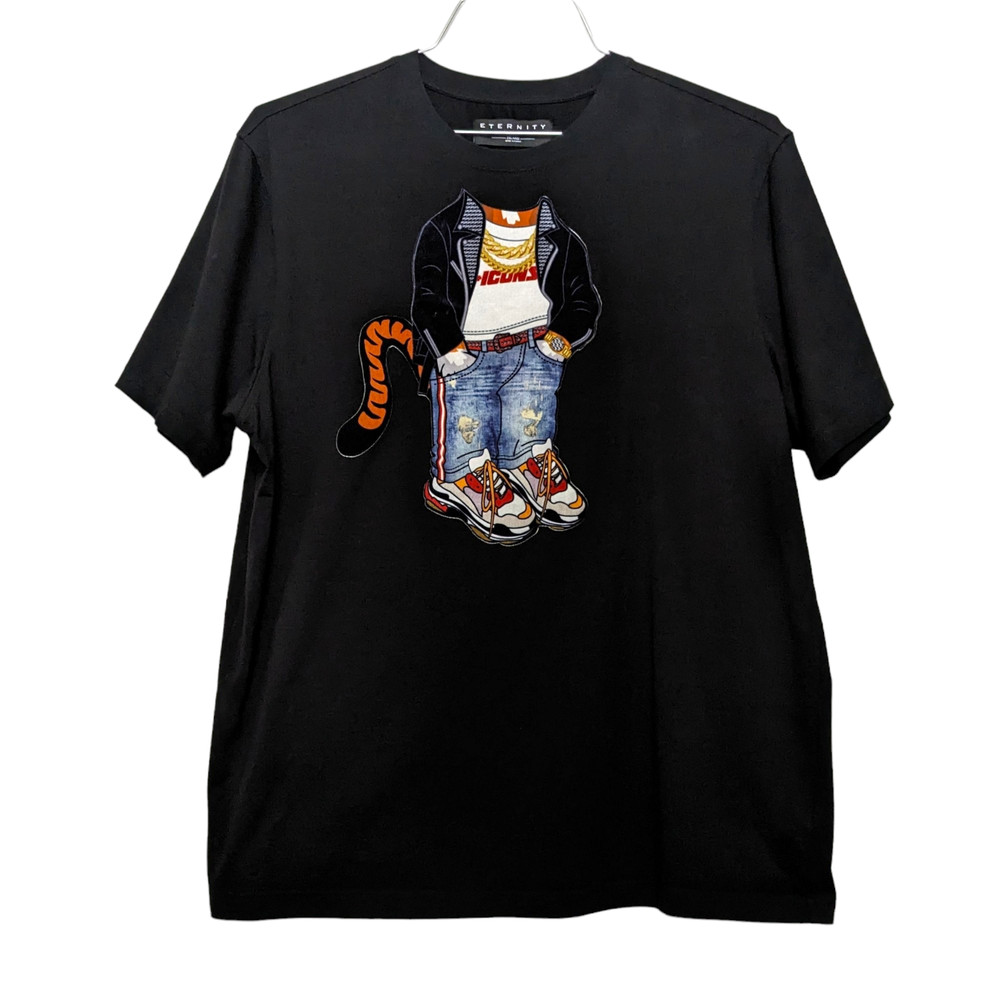 Eternity BC/AD Hip Hop Tiger Cat Black Graphic T Shirt Men’s Size 2XL