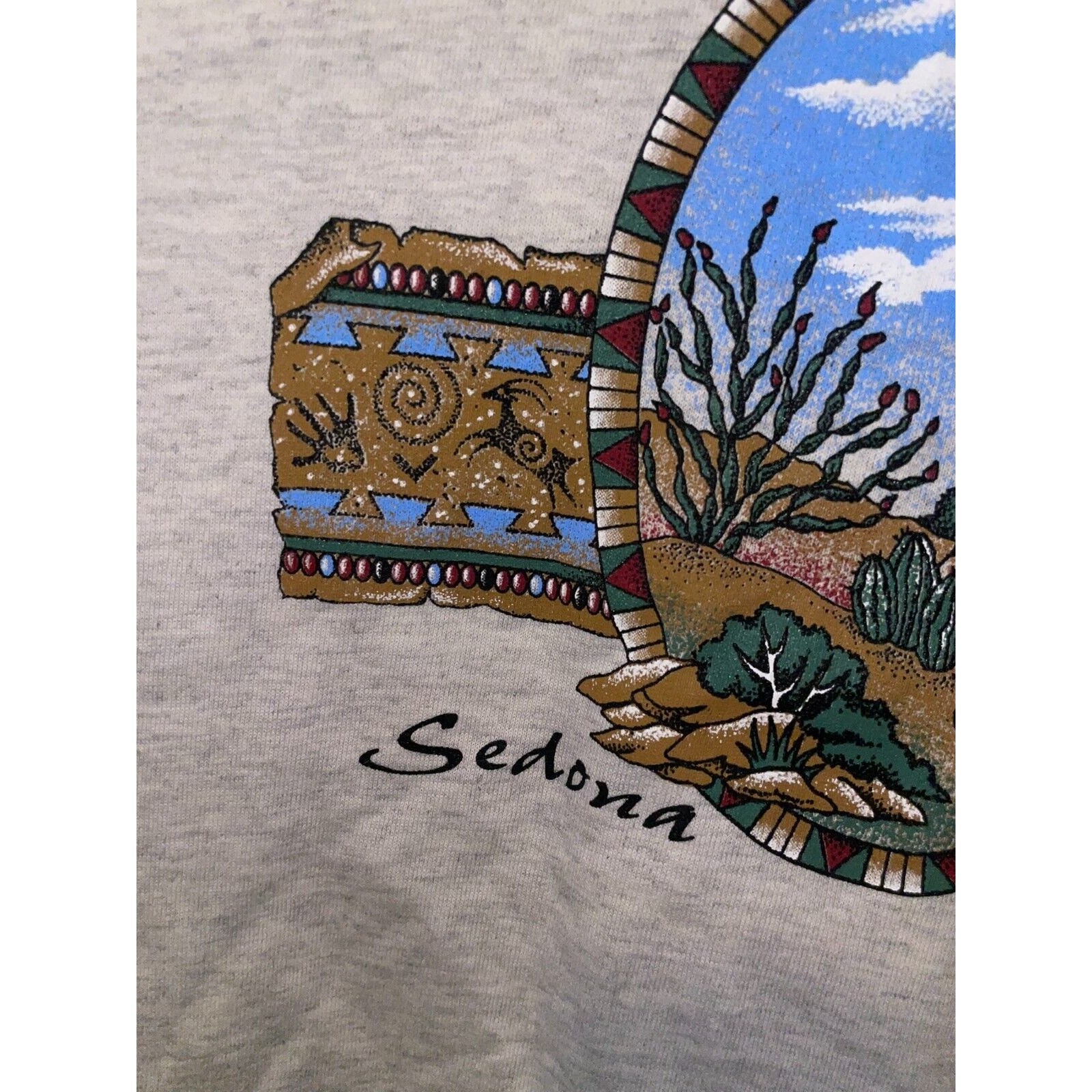 Vintage Sedona Shirt AZ ArizonaCactus Graphic Gray Tee VTG 90s L Large gallery