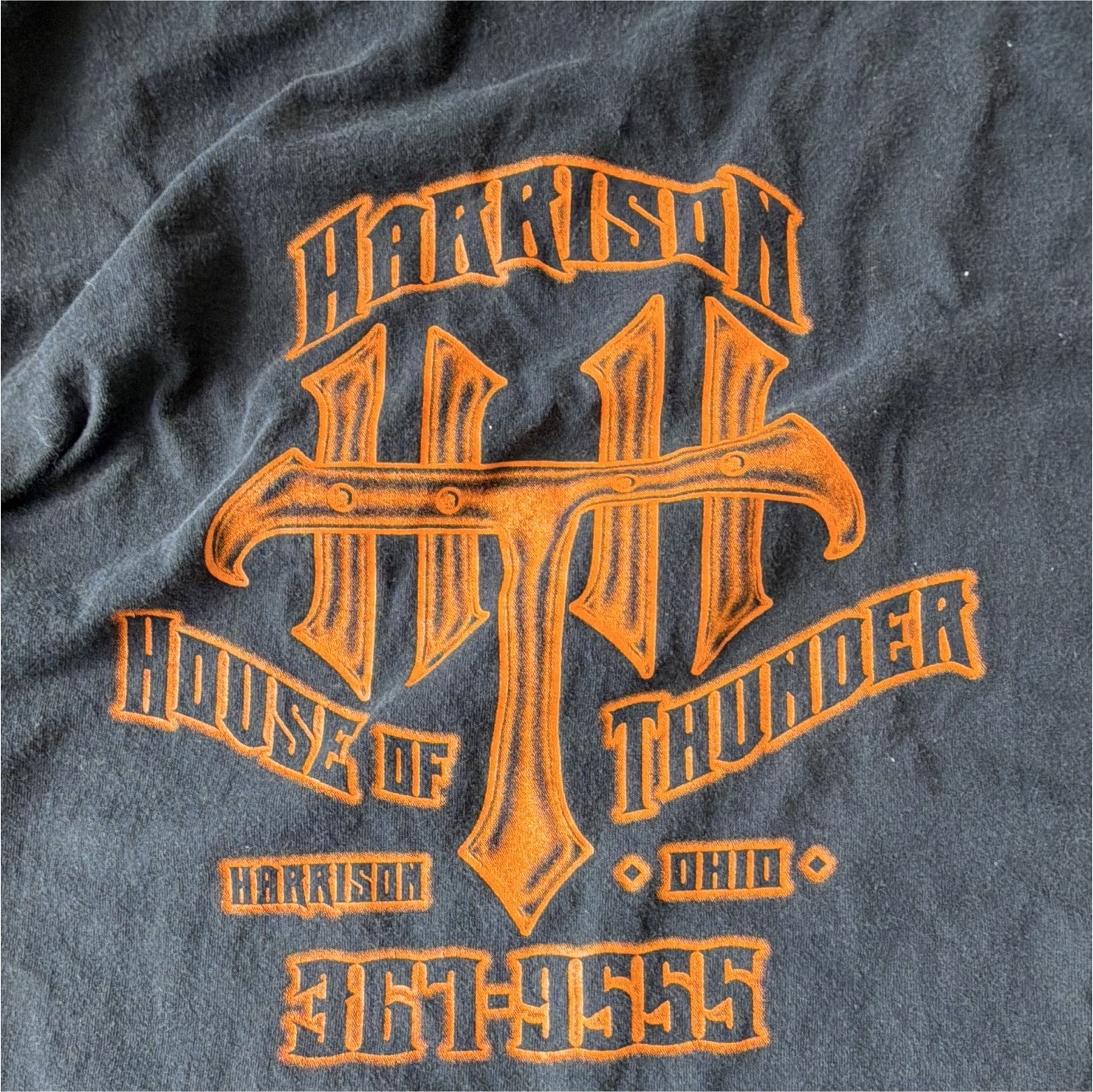 Harrison House of Thunder -Men's 2XL Black/Orange -LS -Tee- Harrison Ohio gallery