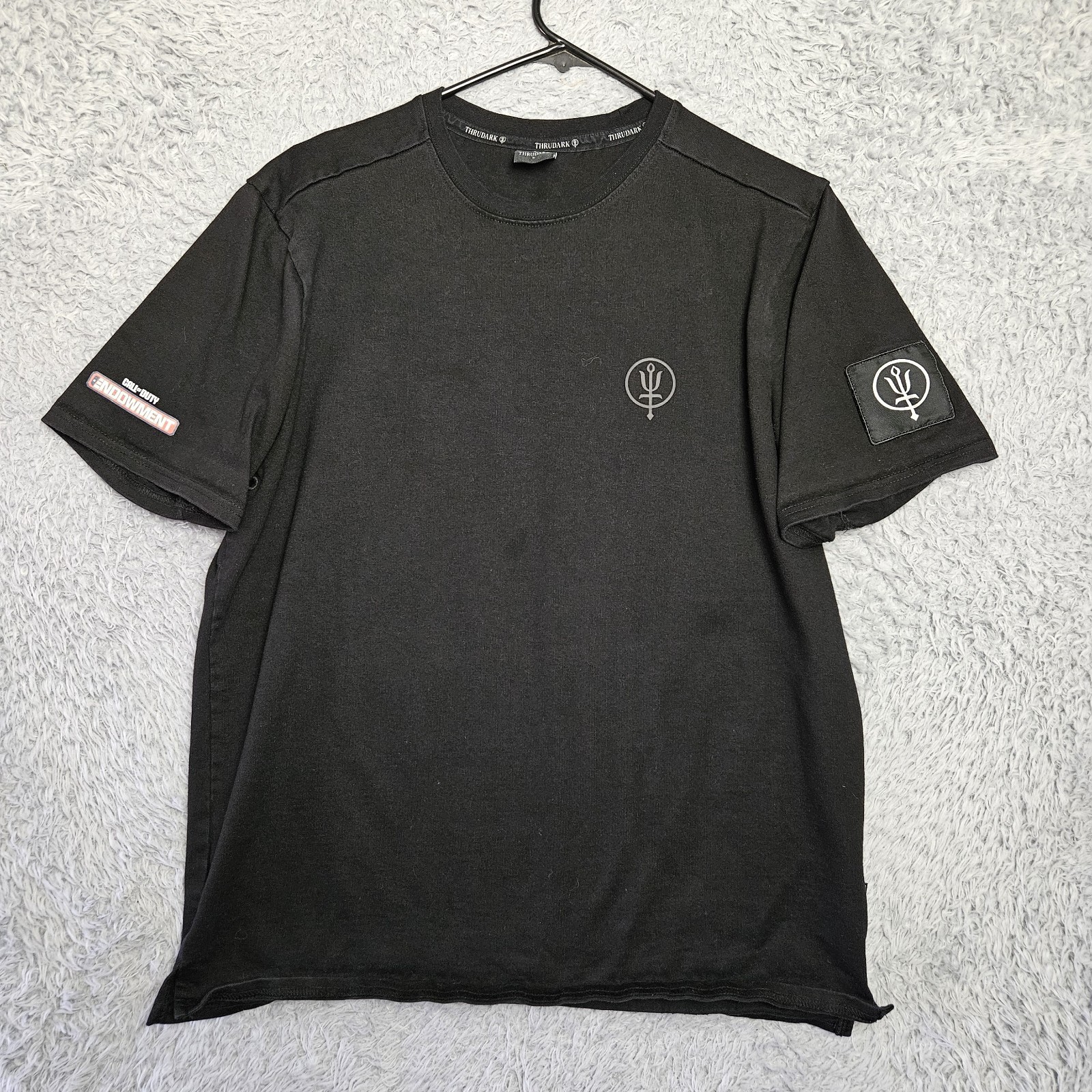 THRUDARK T Shirt X Call of Duty Endowment Men Large Heavy Black Vented Pits